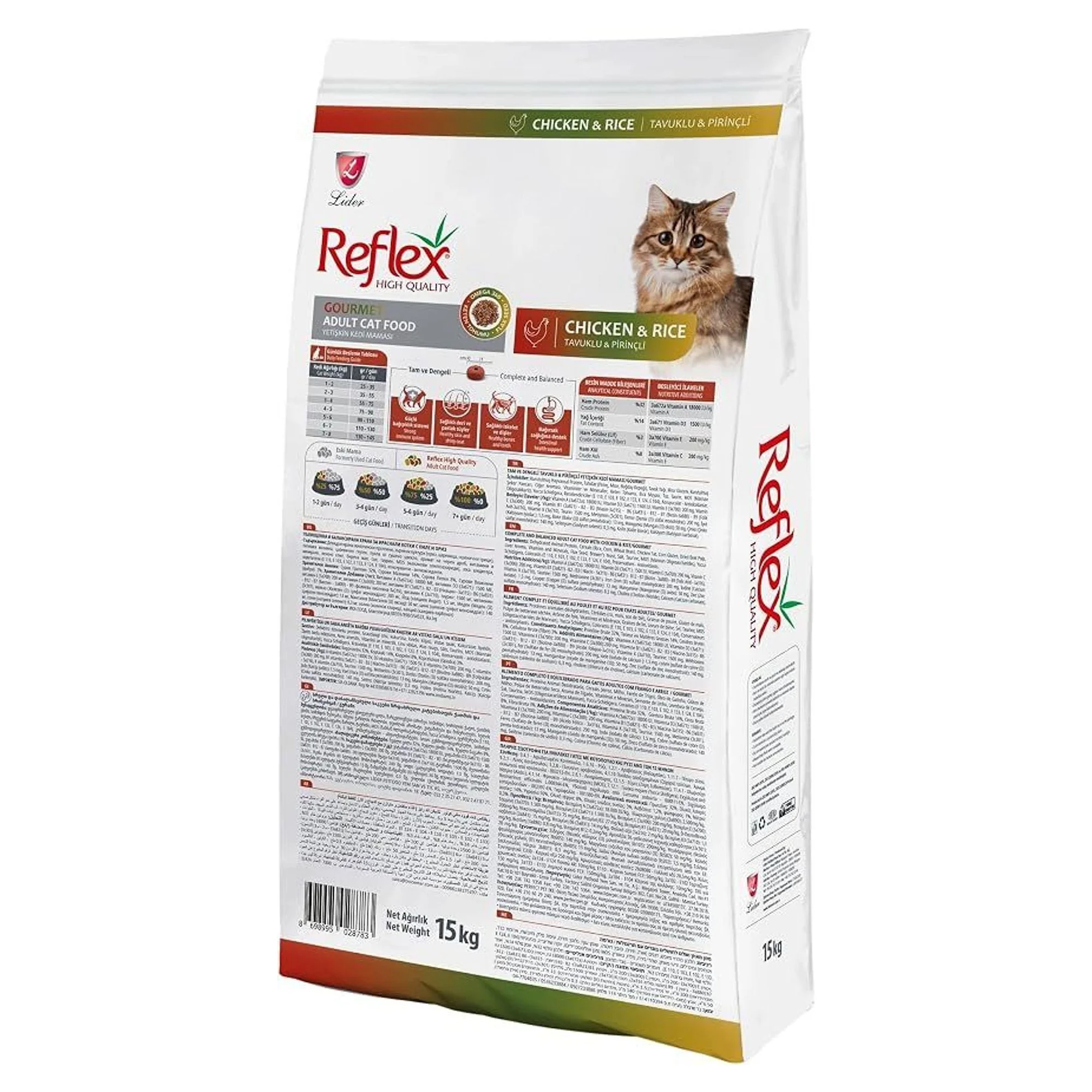 Reflex Tavuklu Ve Pirinçli Gourmet Yetişkin Kedi Maması 15 KG — Normal, 15.3 kg — Görsel 4