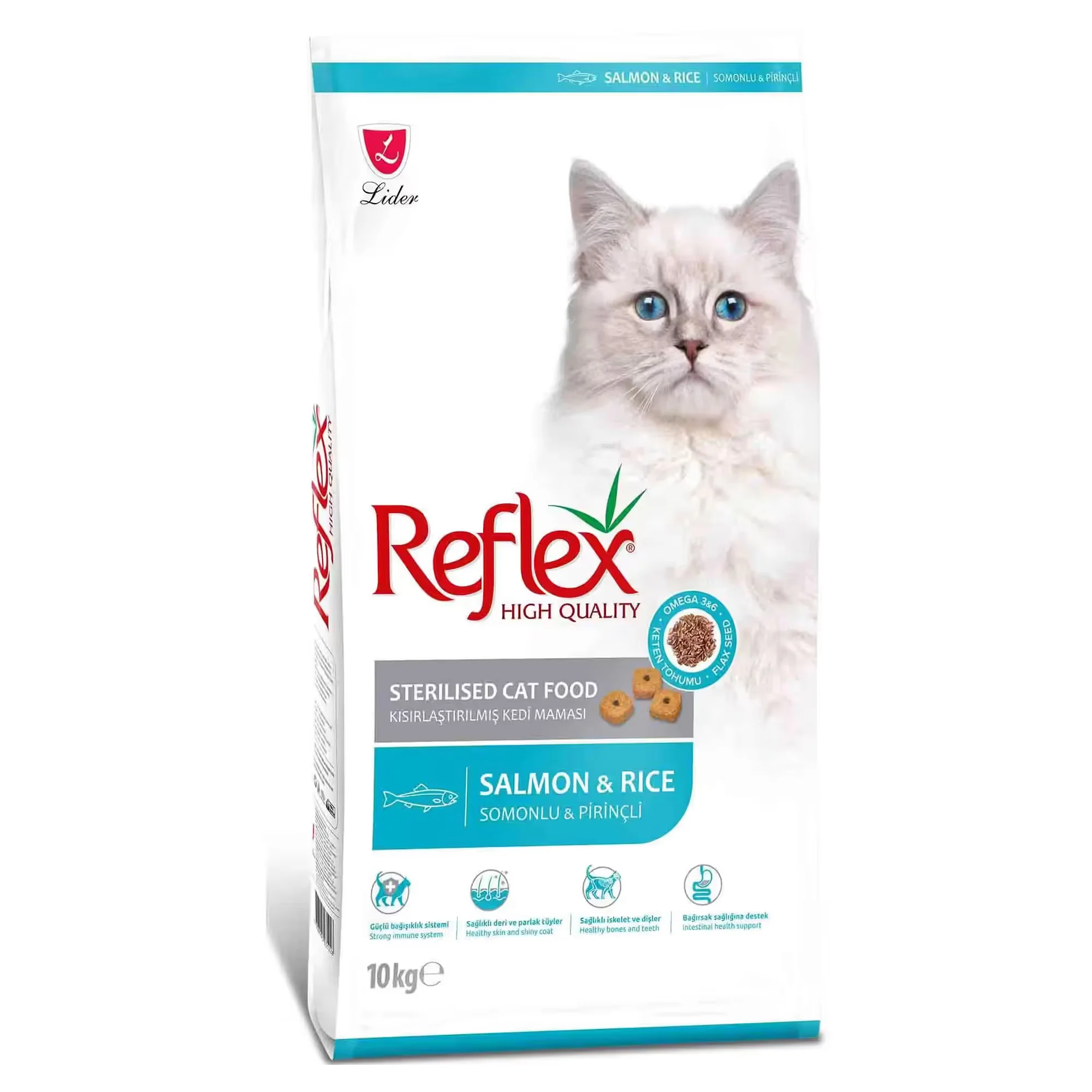 Reflex Reflex Kısırlaştırılmış Somonlu & Pirinçli Kedi Maması 10KG