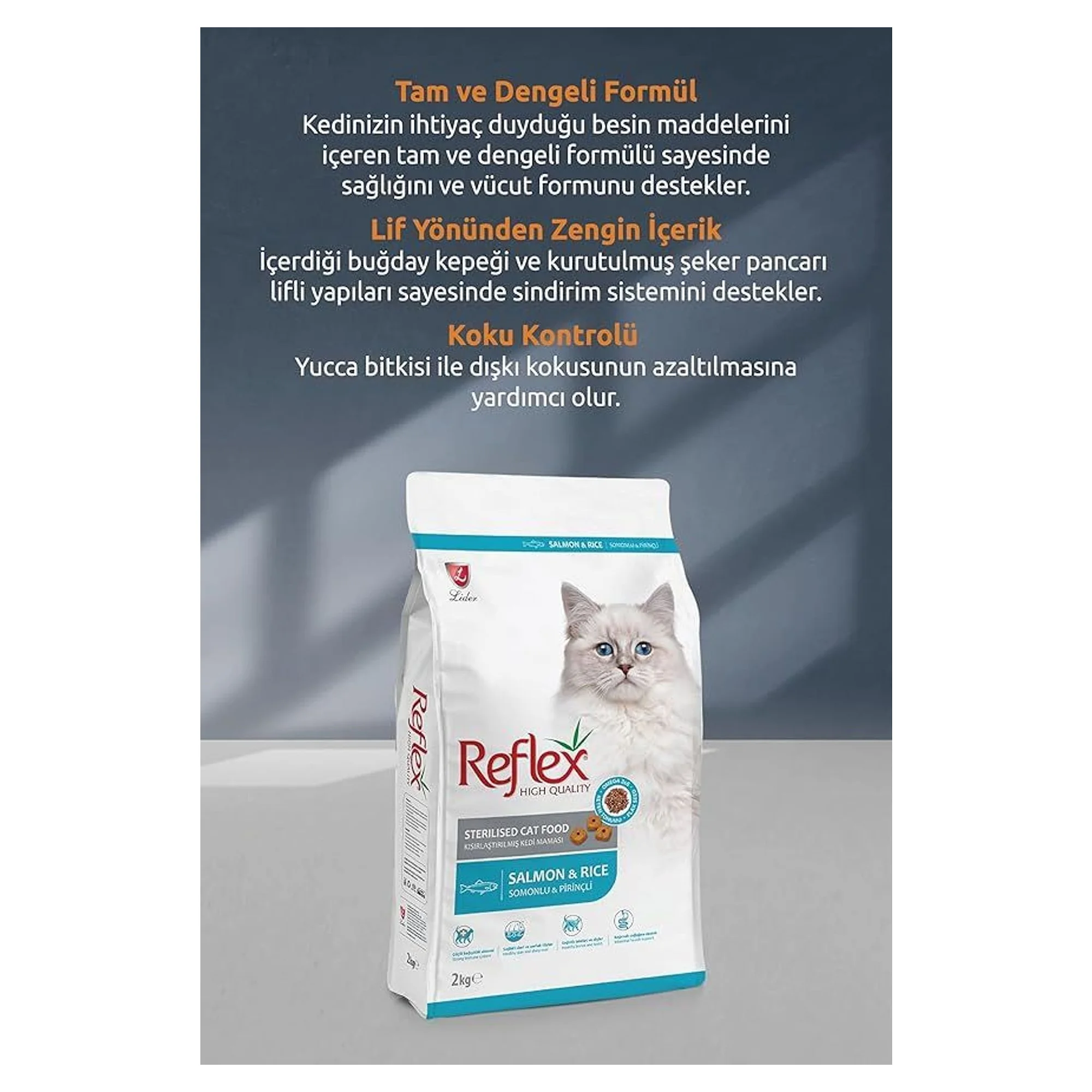 Reflex Kısırlaştırılmış Somonlu & Pirinçli Kedi Maması 2KG — Görsel 2