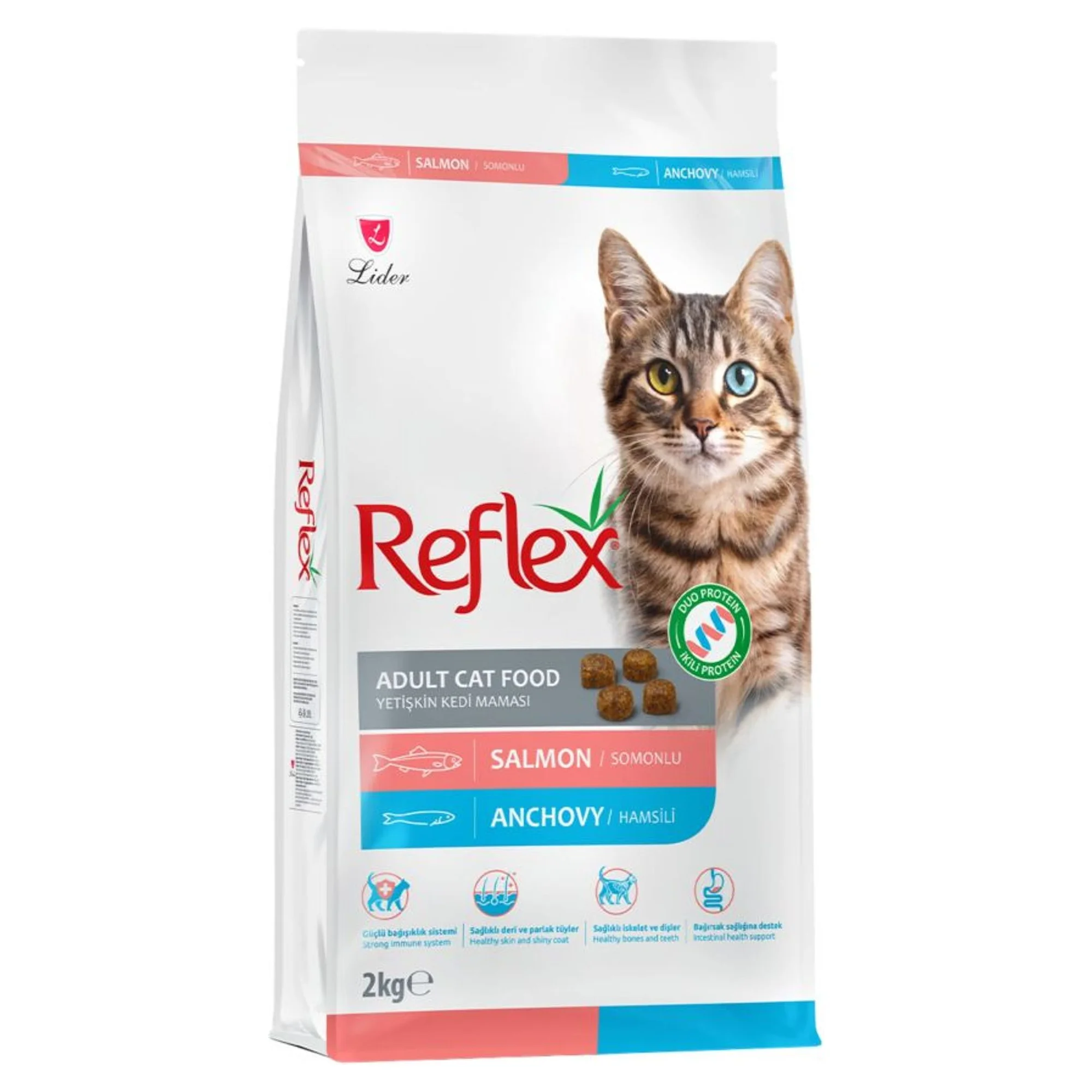 Reflex Duo Protein Somonlu ve Hamsili Yetişkin Kedi Maması 2 KG