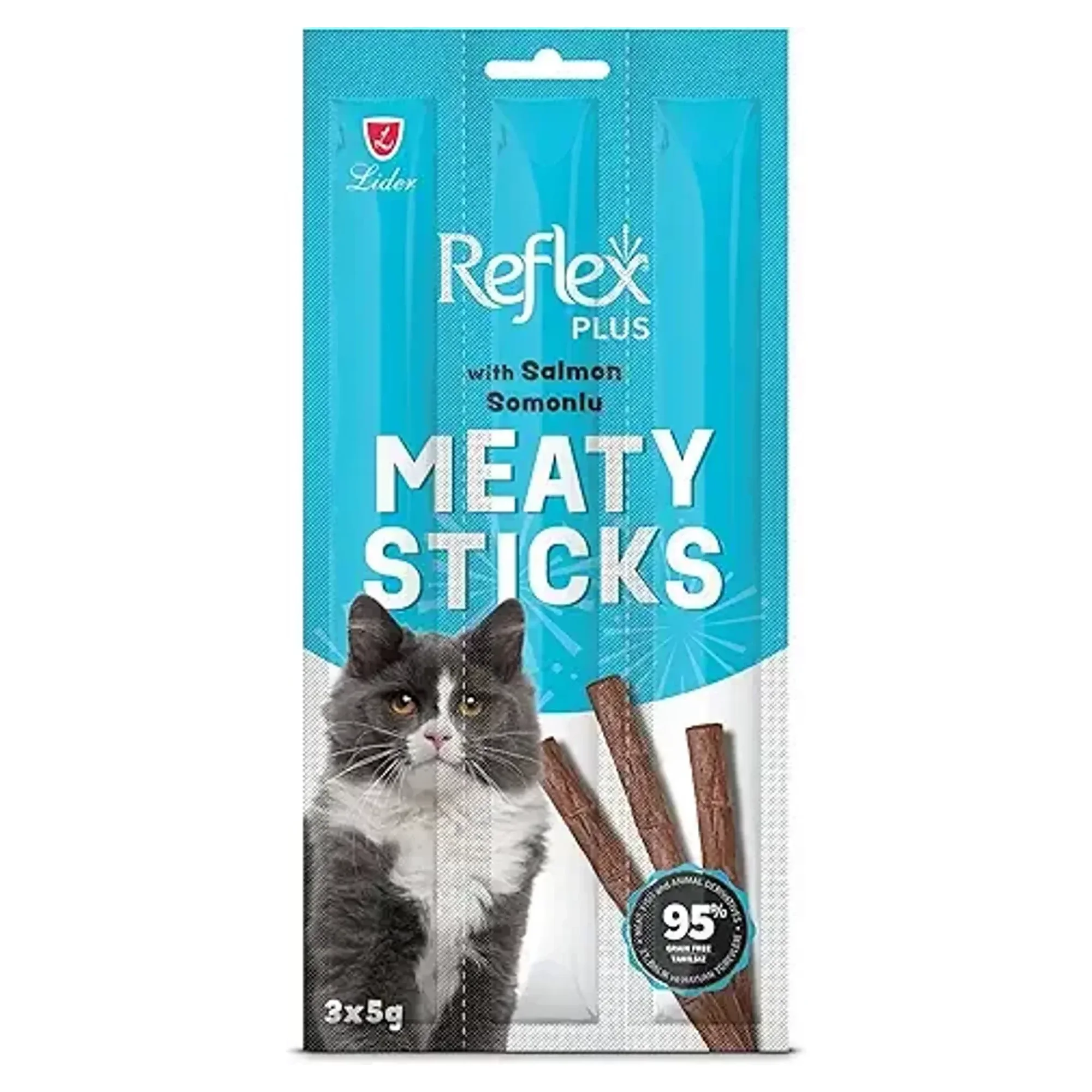 Reflex Plus Somonlu Çubuk Yetişkin Kedi Ödül Maması 3*5G