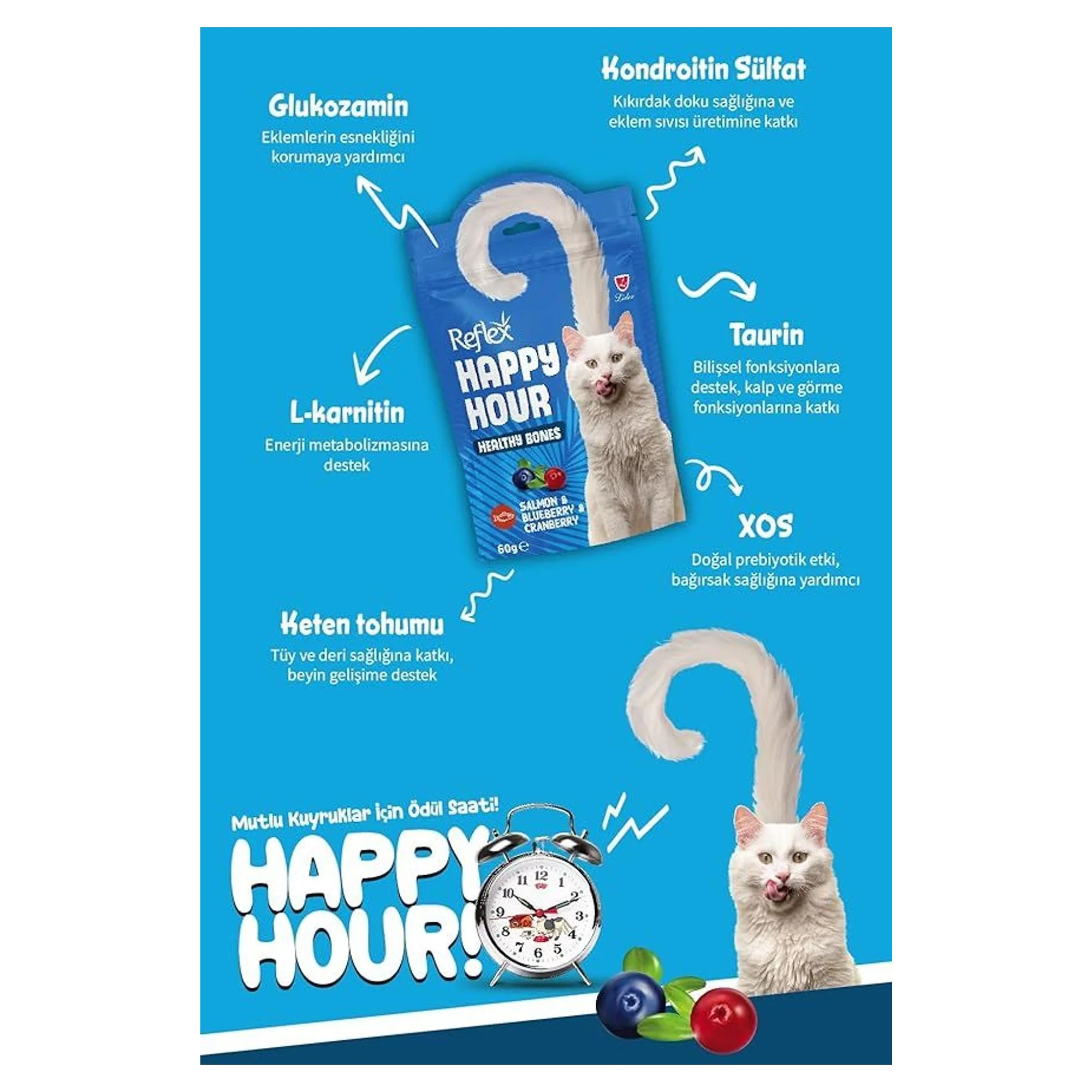 Reflex Happy Hour Sağlıklı Kemikler İçin Destekleyici Kedi Ödül Maması 60 G — Yarı Yumuşak, 65 g — Görsel 2
