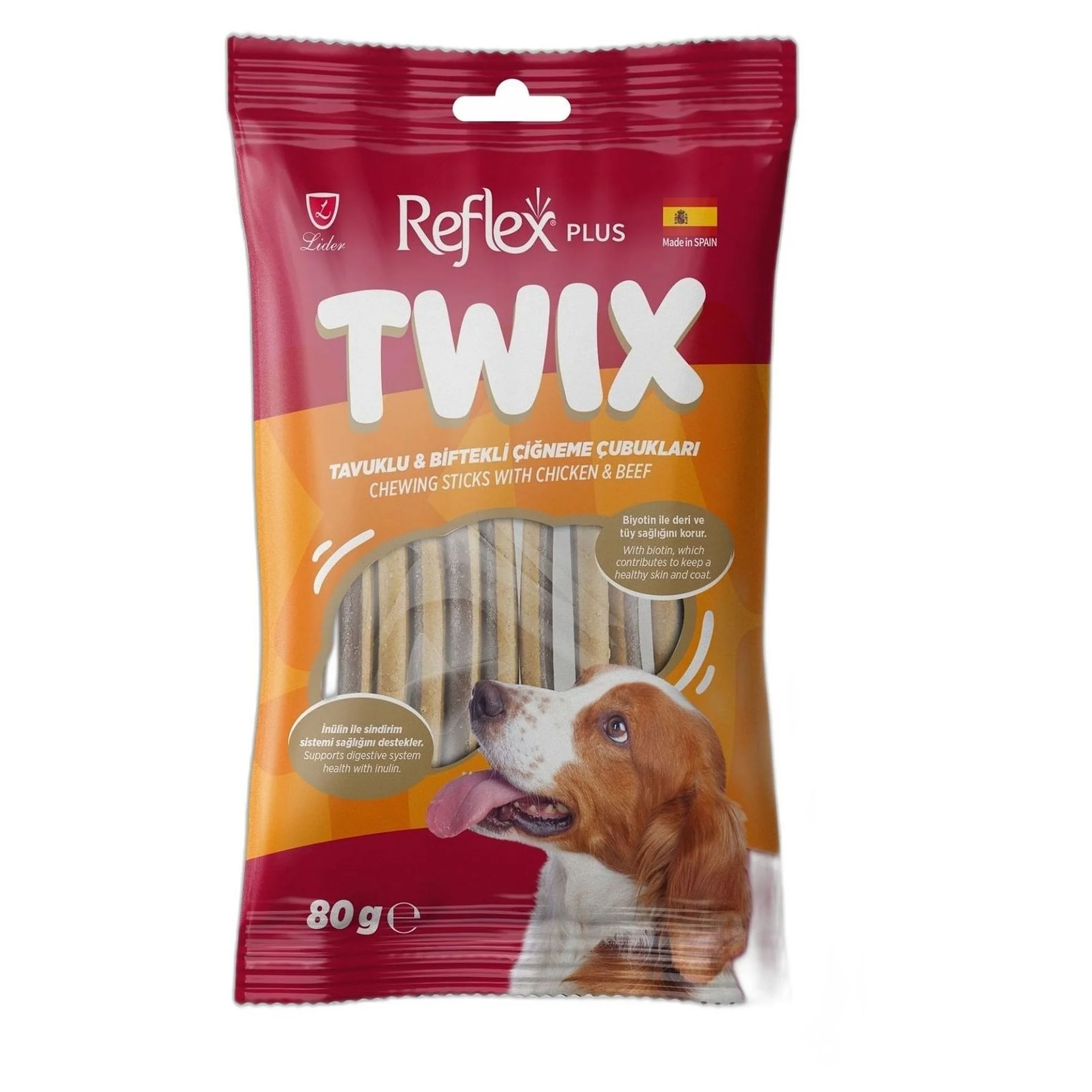Reflex Plus Twix Chewing Sticks Tavuklu ve Biftekli Çiğneme Çubukları 80 G