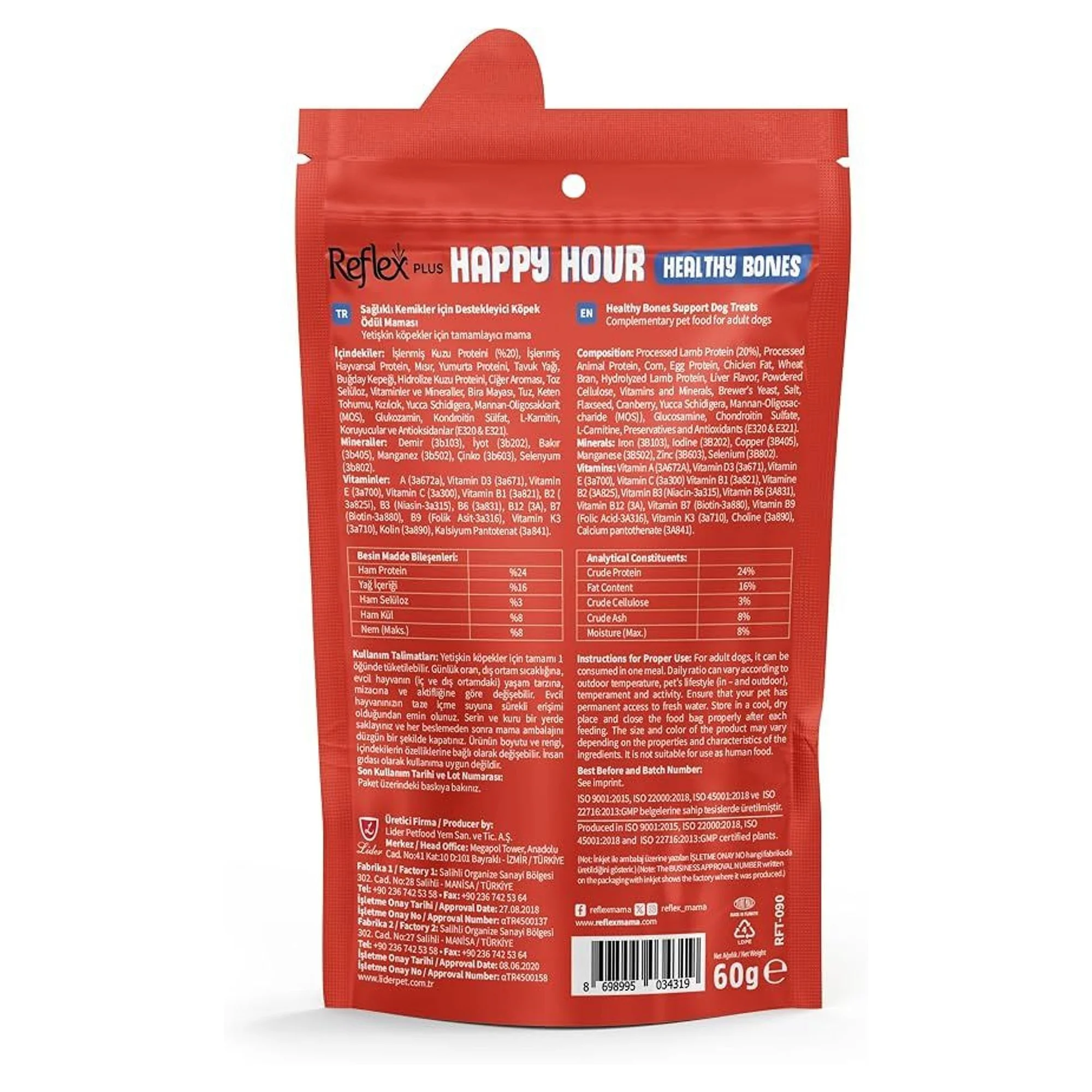 Reflex Happy Hour Sağlıklı Kemikler İçin Destekleyici Köpek Ödül Maması 60G — Yarı Yumuşak — Görsel 2