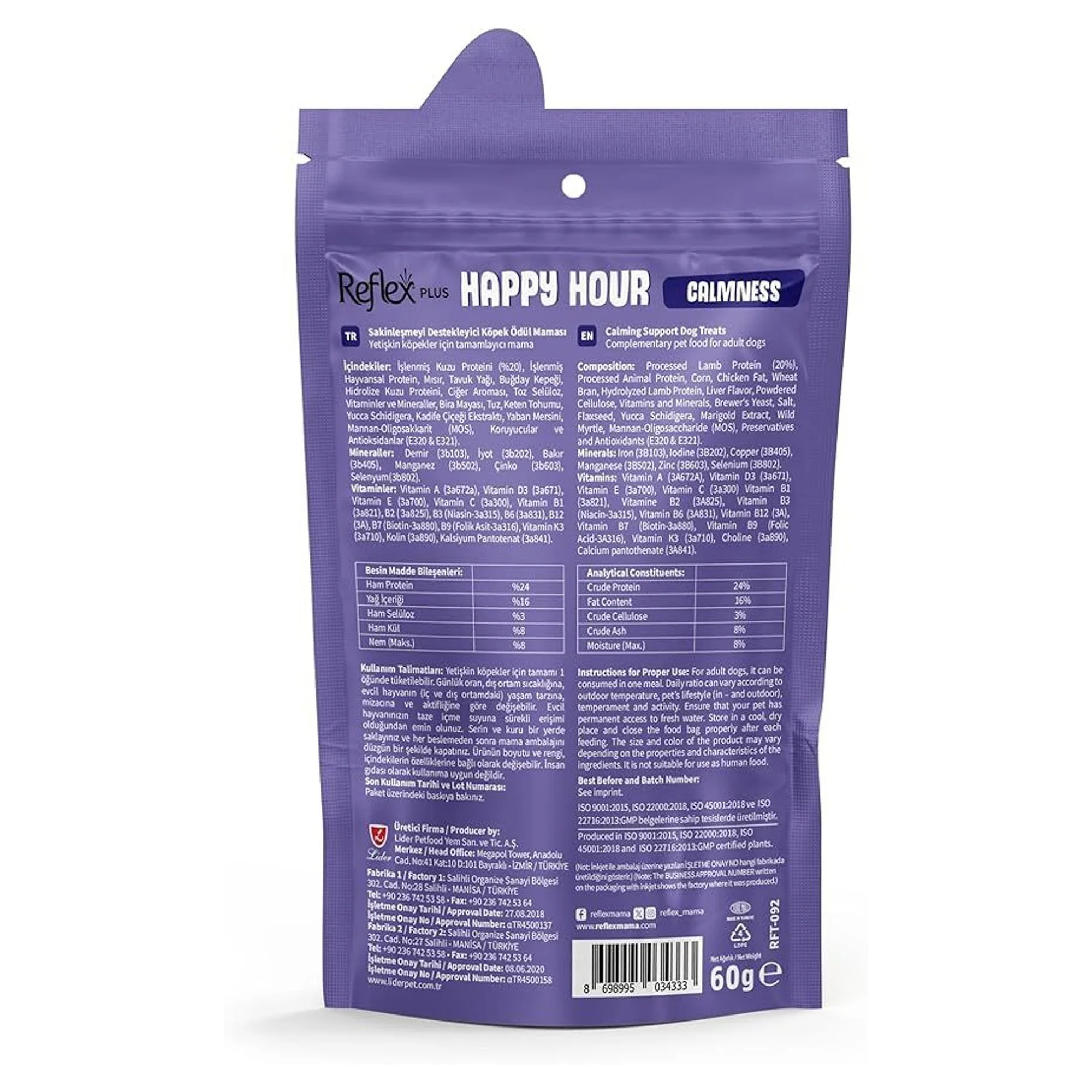 Reflex Happy Hour Sakinleşmeyi Destekleyici Köpek Ödül Maması 60G — Yarı Yumuşak — Görsel 2