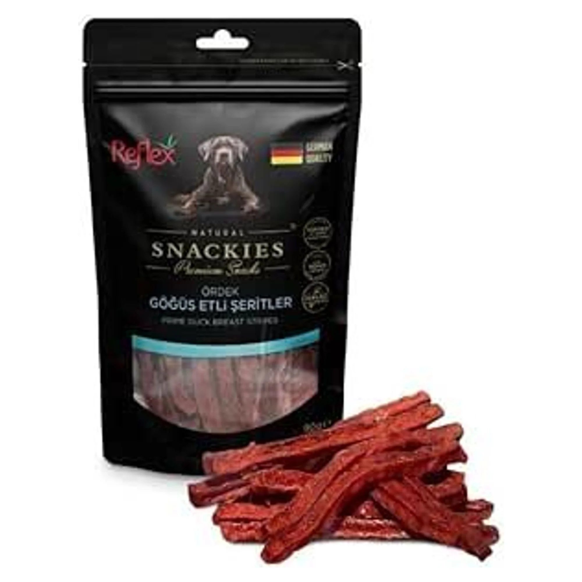 Reflex Reflex Snackies Ördek Göğüs Şeritleri Kurutulmuş Et Köpek Ödülü 90 G