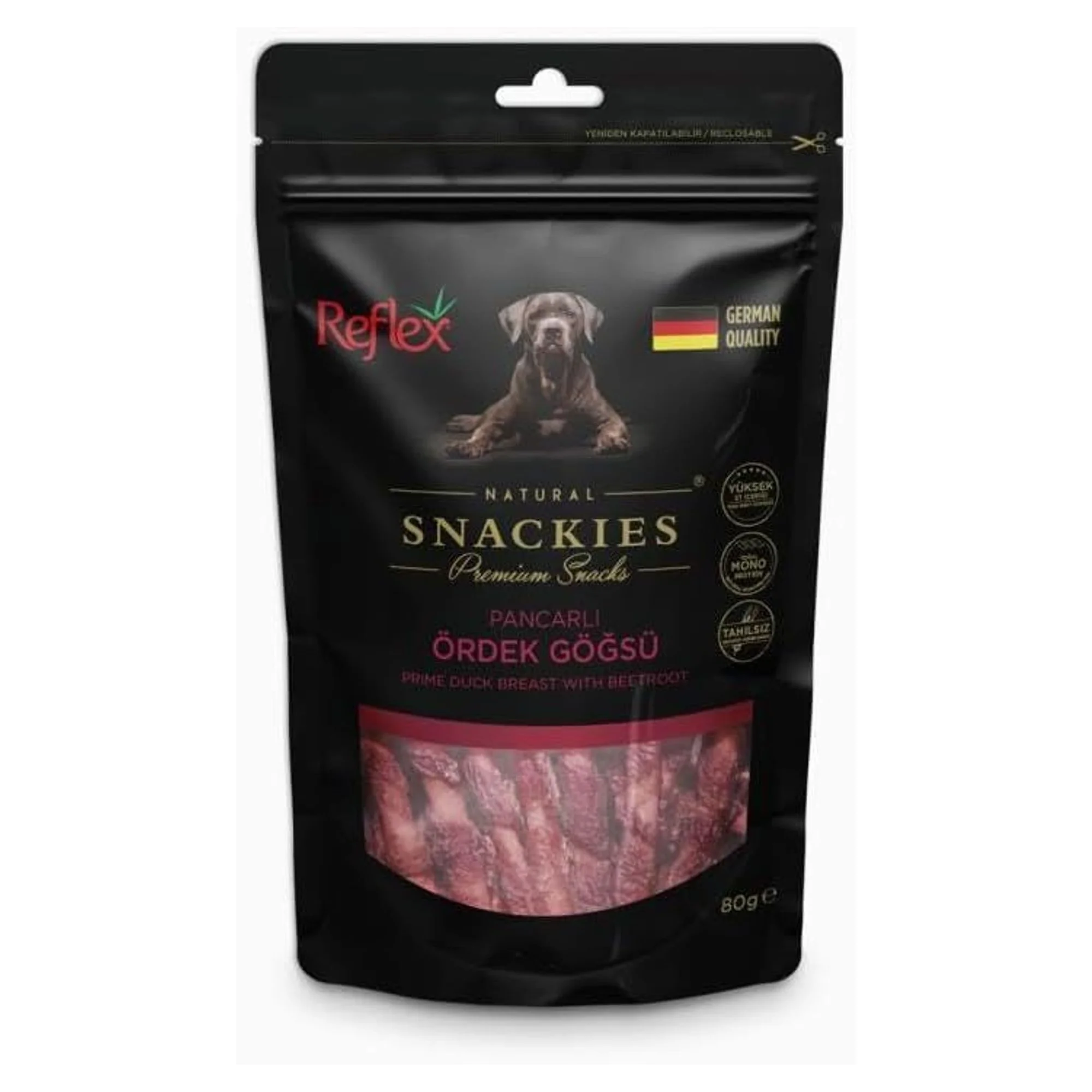 Reflex Snackies Pancarlı Ördek Göğüs Kurutulmuş Et Köpek Ödülü 80 G