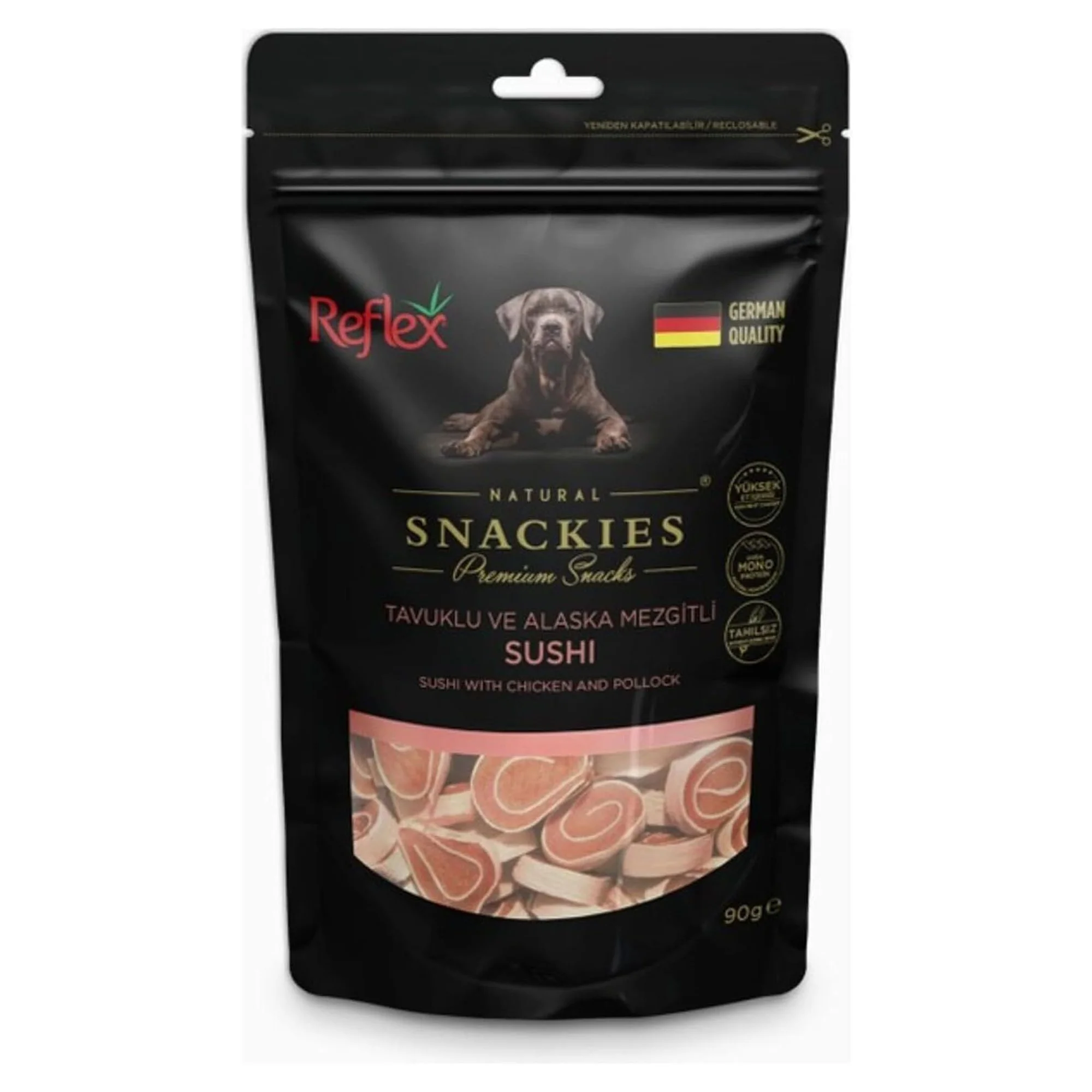 Reflex Snackies Tavuklu Alaska Mezgitli Kurutulmuş Et Köpek Ödülü 90 G