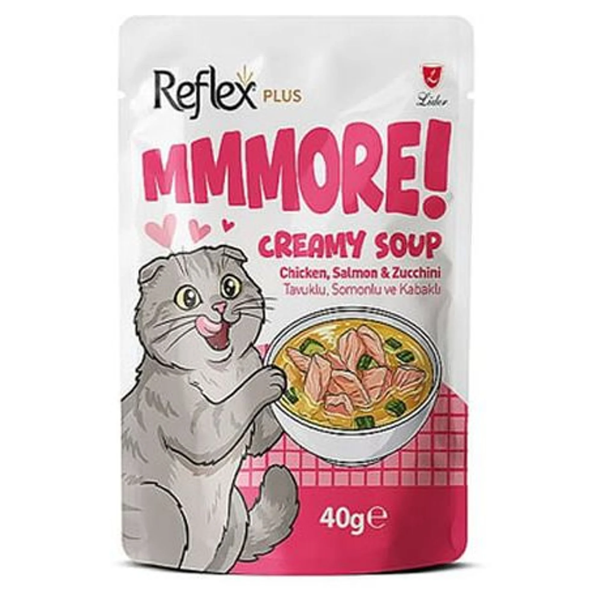Reflex Plus Mmmore Tavuk, Somon ve Kabaklı Kremalı Kedi Çorbası 40 G
