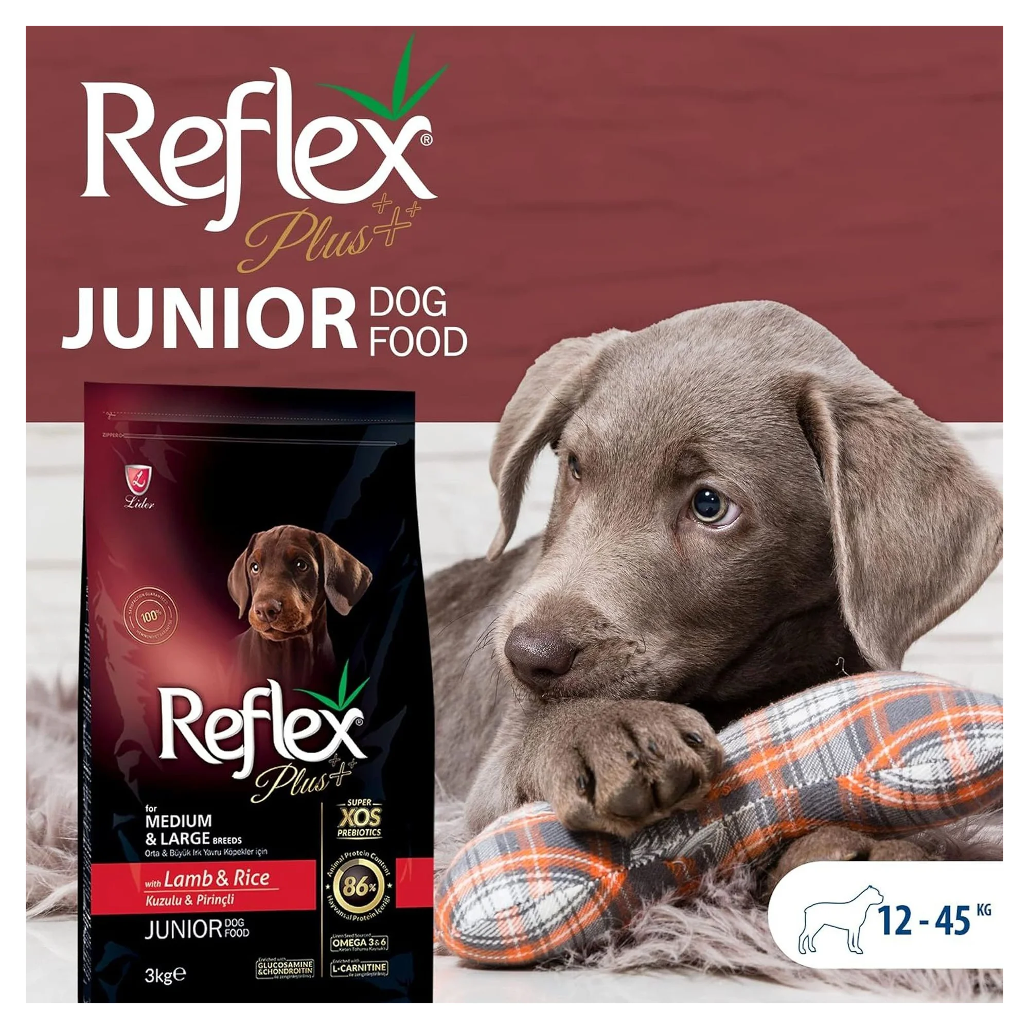 Reflex Plus Kuzulu Medium&Large Yavru Köpek Kuru Maması 3 KG — Normal, 3.1 kg — Görsel 4