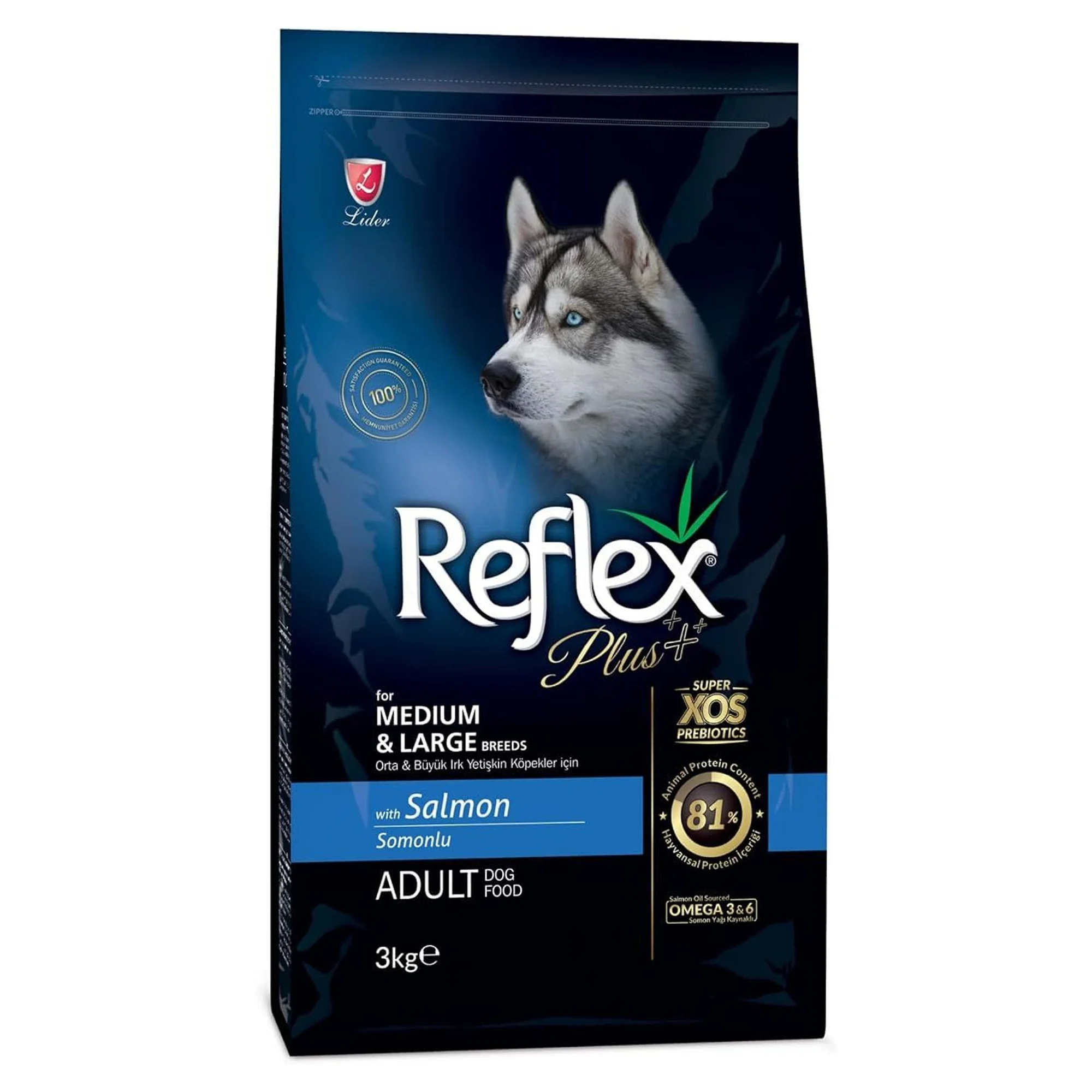 Reflex Plus Somonlu Medium&Large Yetişkin Köpek Kuru Maması 3 KG