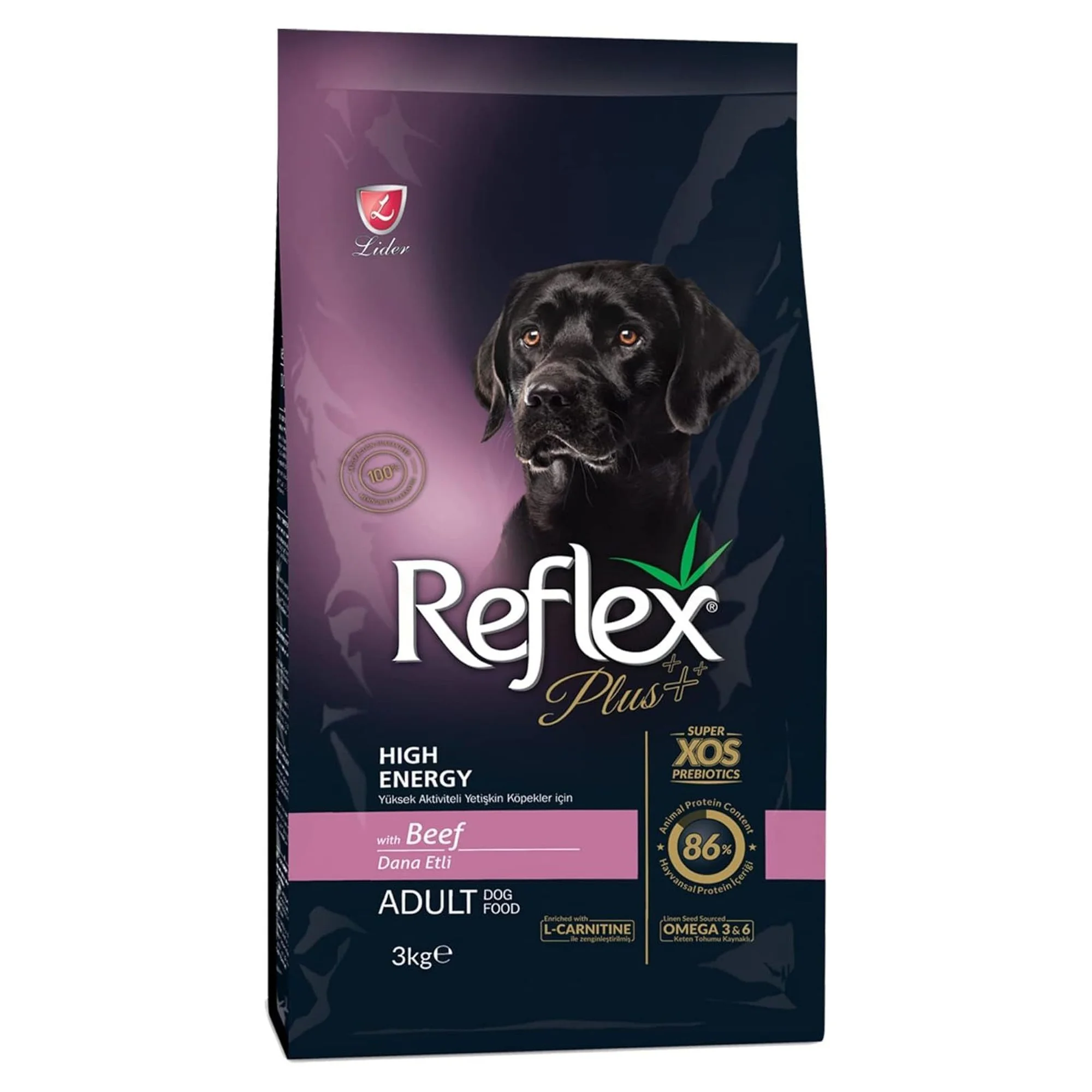 Reflex Plus Kuzulu High Energy Yetişkin Köpek Kuru Maması 3 KG