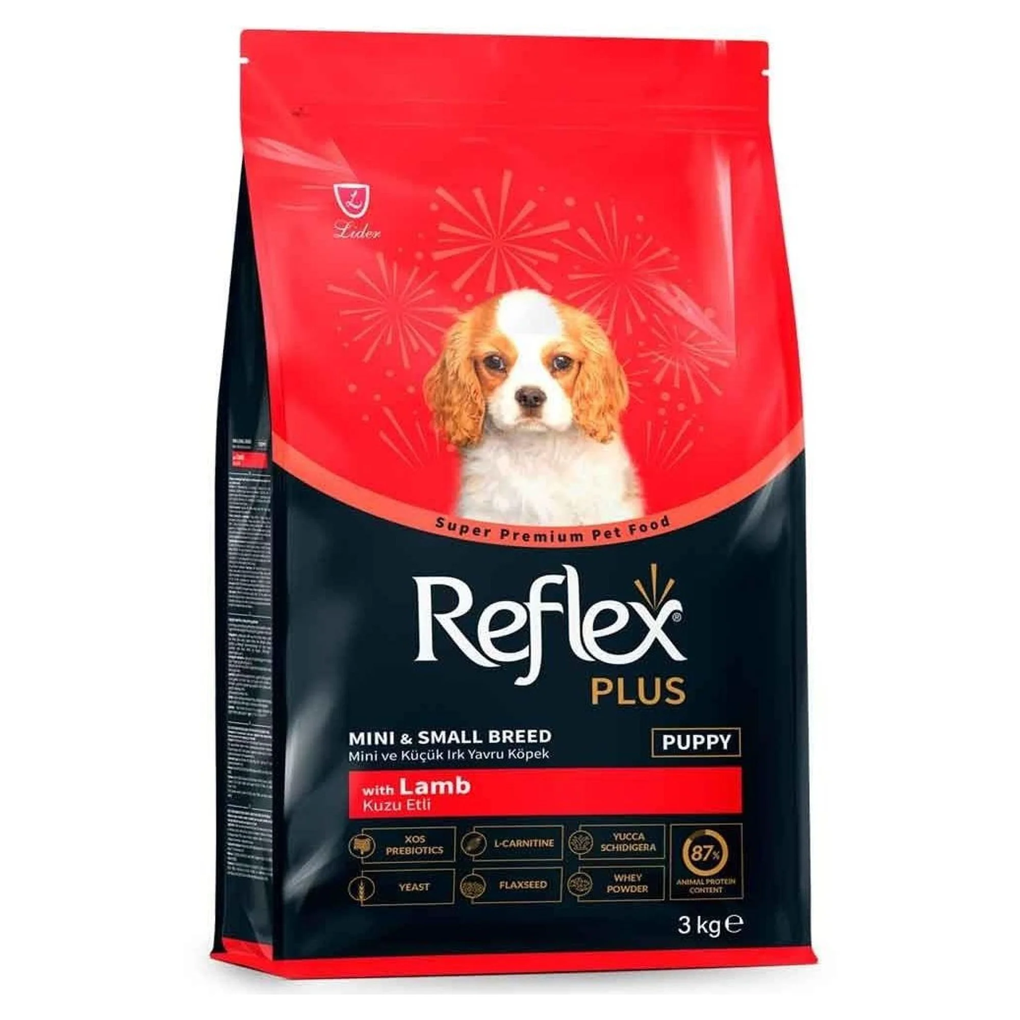 Reflex Plus Kuzu Etli Mini ve Küçük Irk Yavru Köpek Maması 3 KG