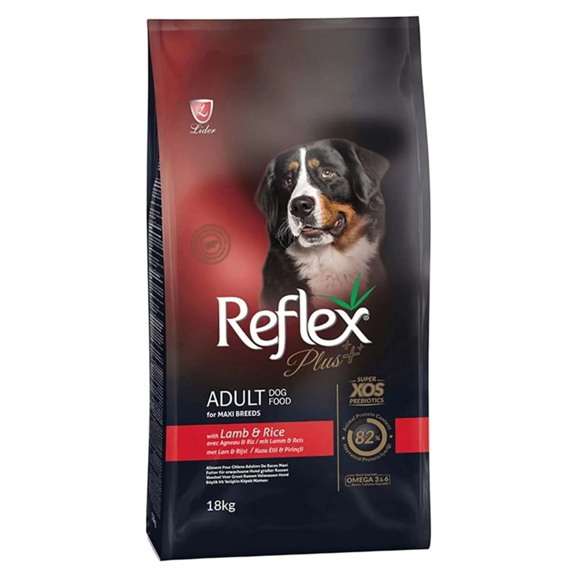Reflex Plus Kuzu&Pirinç Büyük Irk Yetişkin Köpek Kuru Maması 18 KG