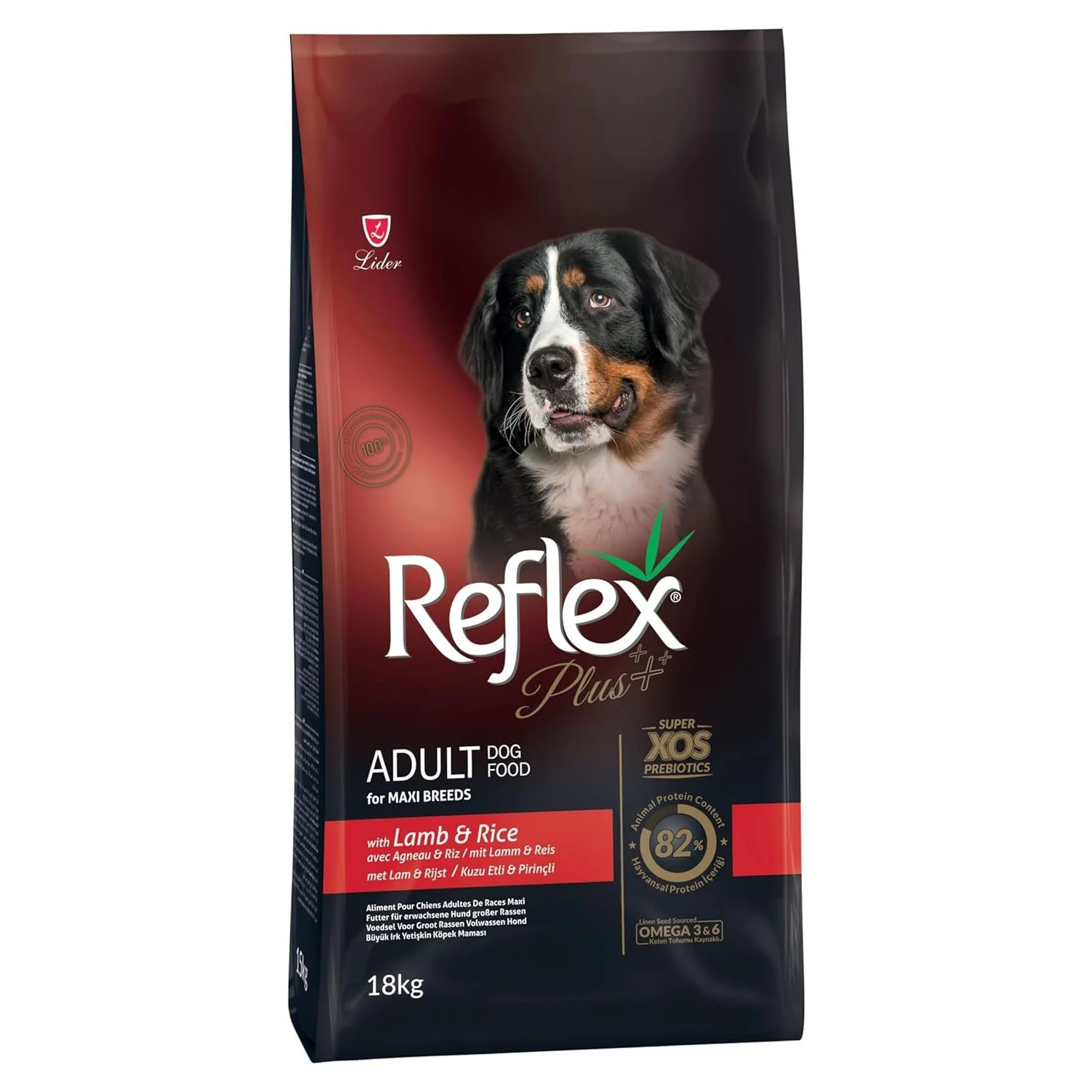 Reflex Plus Kuzu&Pirinç Büyük Irk Yetişkin Köpek Kuru Maması 18 KG
