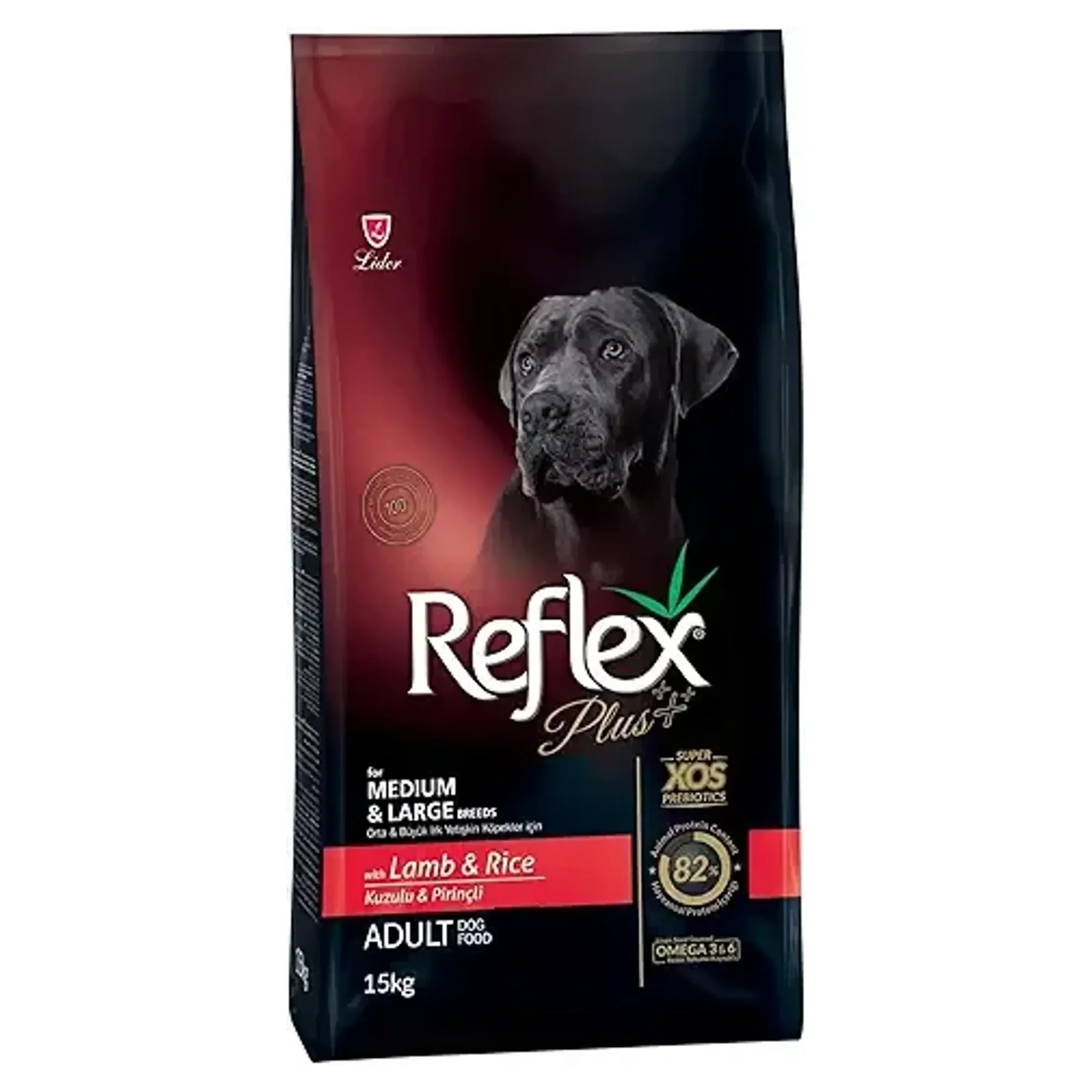 Reflex Plus Kuzu&Pirinç Büyük Irk Yetişkin Köpek Kuru Maması 15 KG