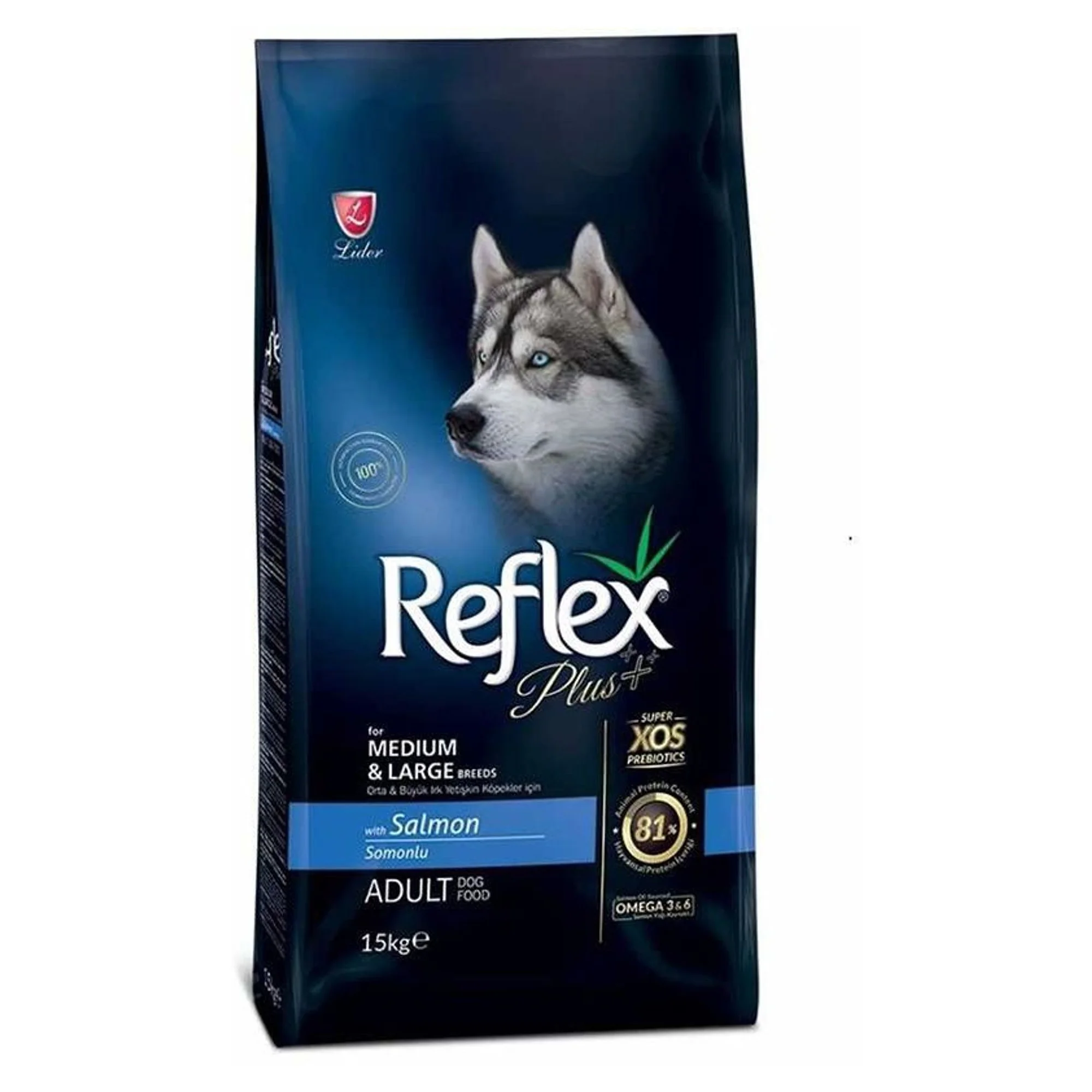 Reflex Plus Somonlu Orta&Büyük Irk Yetişkin Köpek Kuru Maması 15 KG