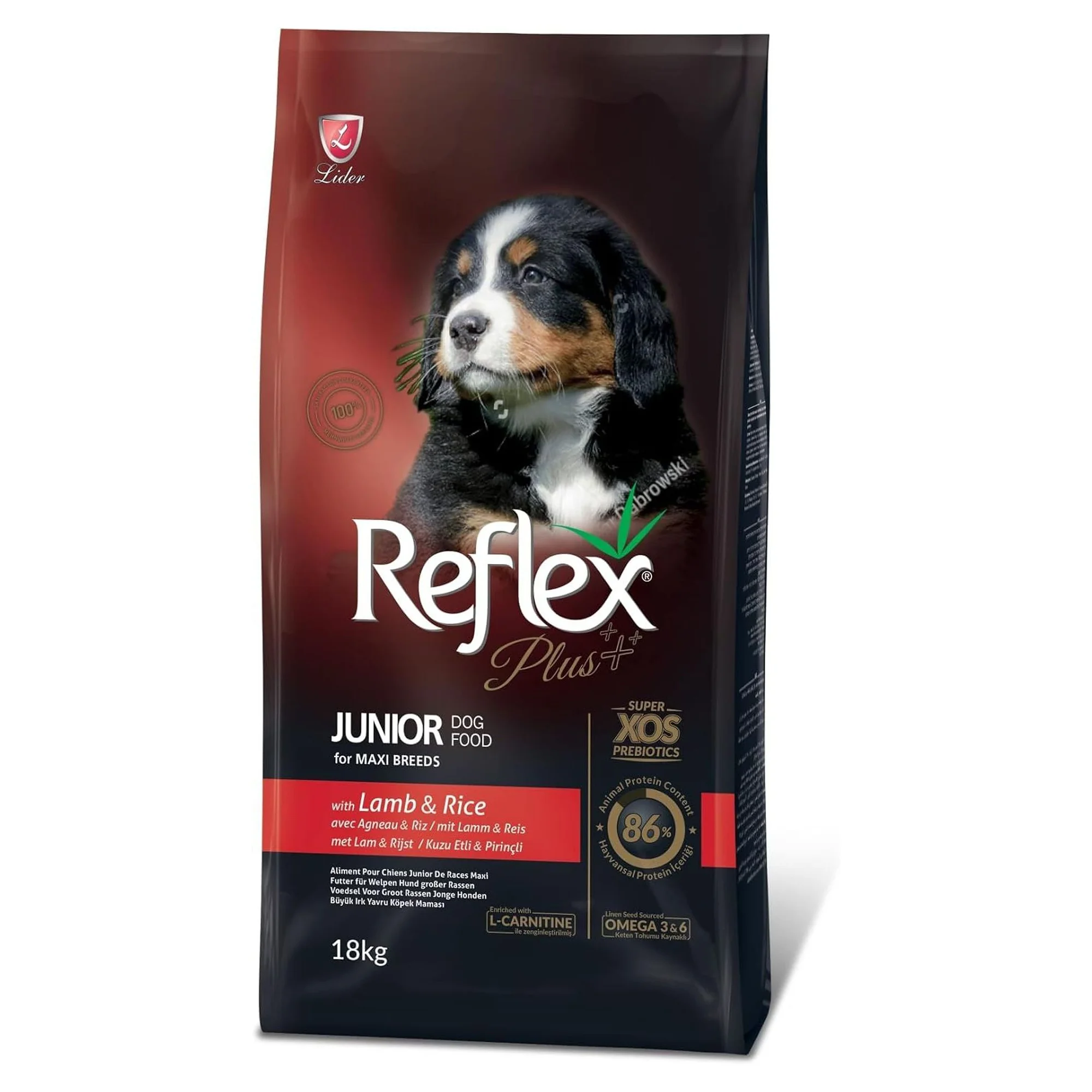 Reflex Plus Büyük Irk Kuzu & Pirinçli avru Köpek Maması 18 KG