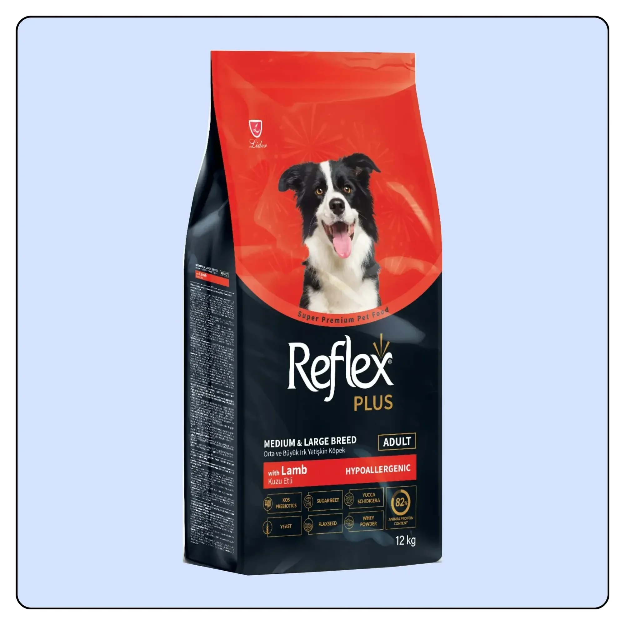 Reflex Plus Kuzu Etli Orta Ve Büyük Irk Yetişkin Köpek Maması 12 KG