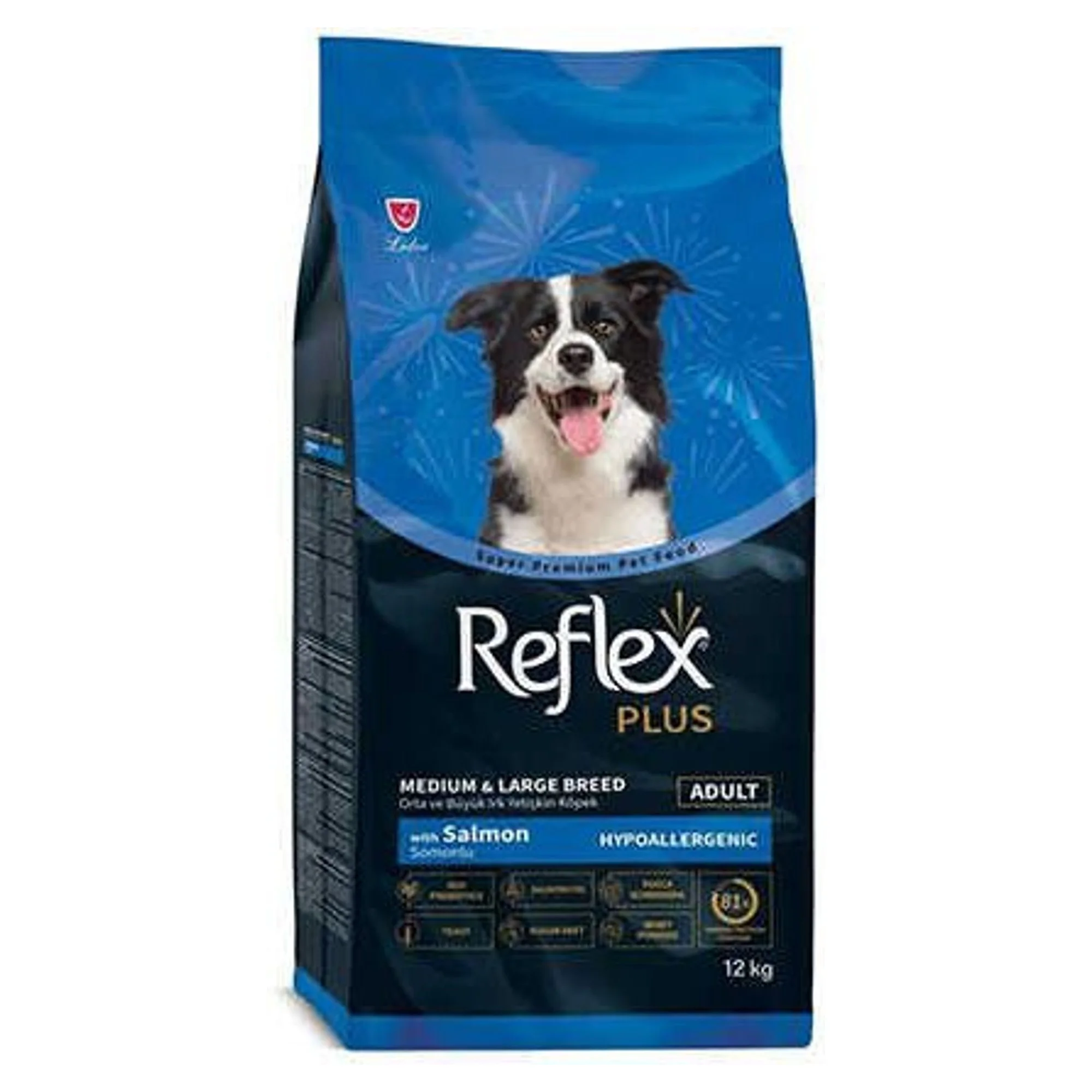 Reflex Plus Orta ve Büyük Irk Somonlu Yetişkin Köpek Maması 12 KG