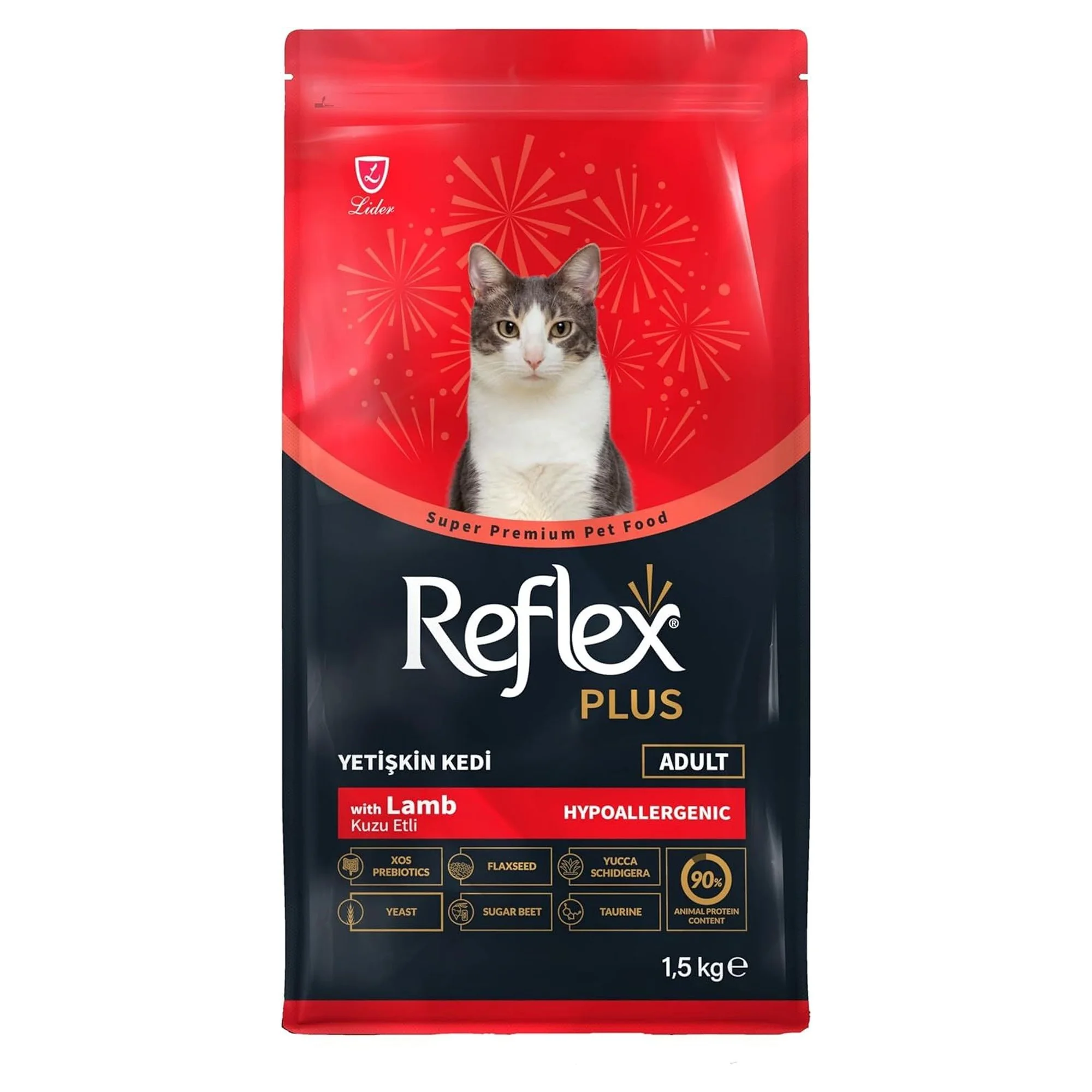 Reflex Plus Kuzu&Pirinç Yetişkin Kedi Kuru Maması 1.5 KG