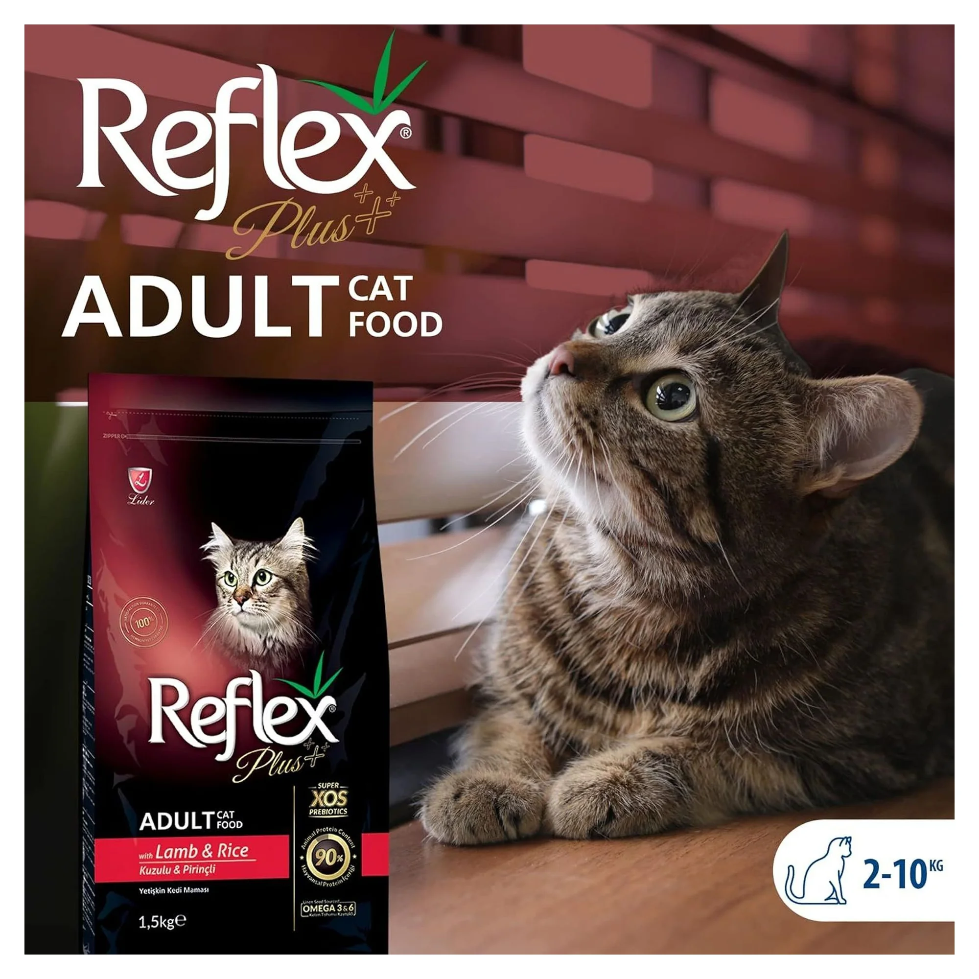 Reflex Plus Kuzu&Pirinç Yetişkin Kedi Kuru Maması 1.5 KG — Normal, 1.5 kg — Görsel 2