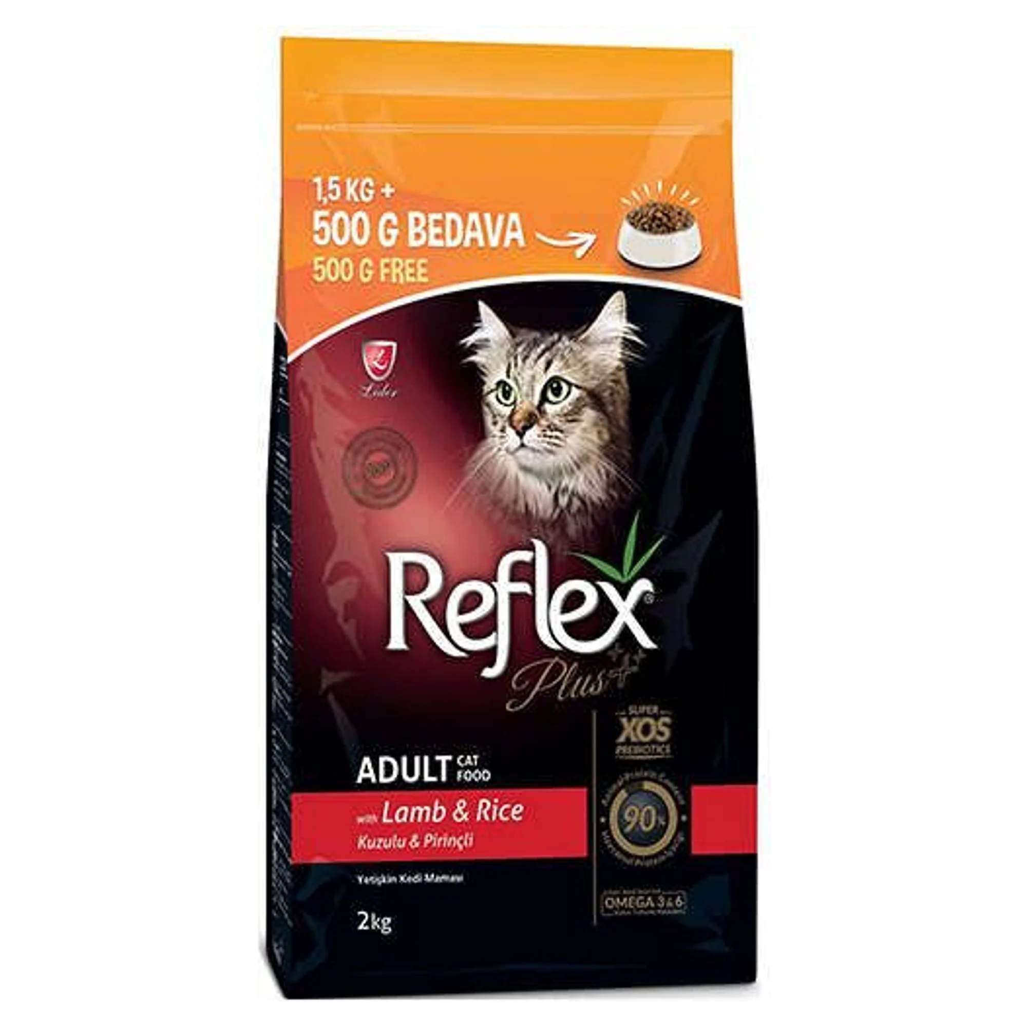 Reflex Plus Reflex. Plus Kuzu&Pirinç Yetişkin Kedi 1.5KG +500G