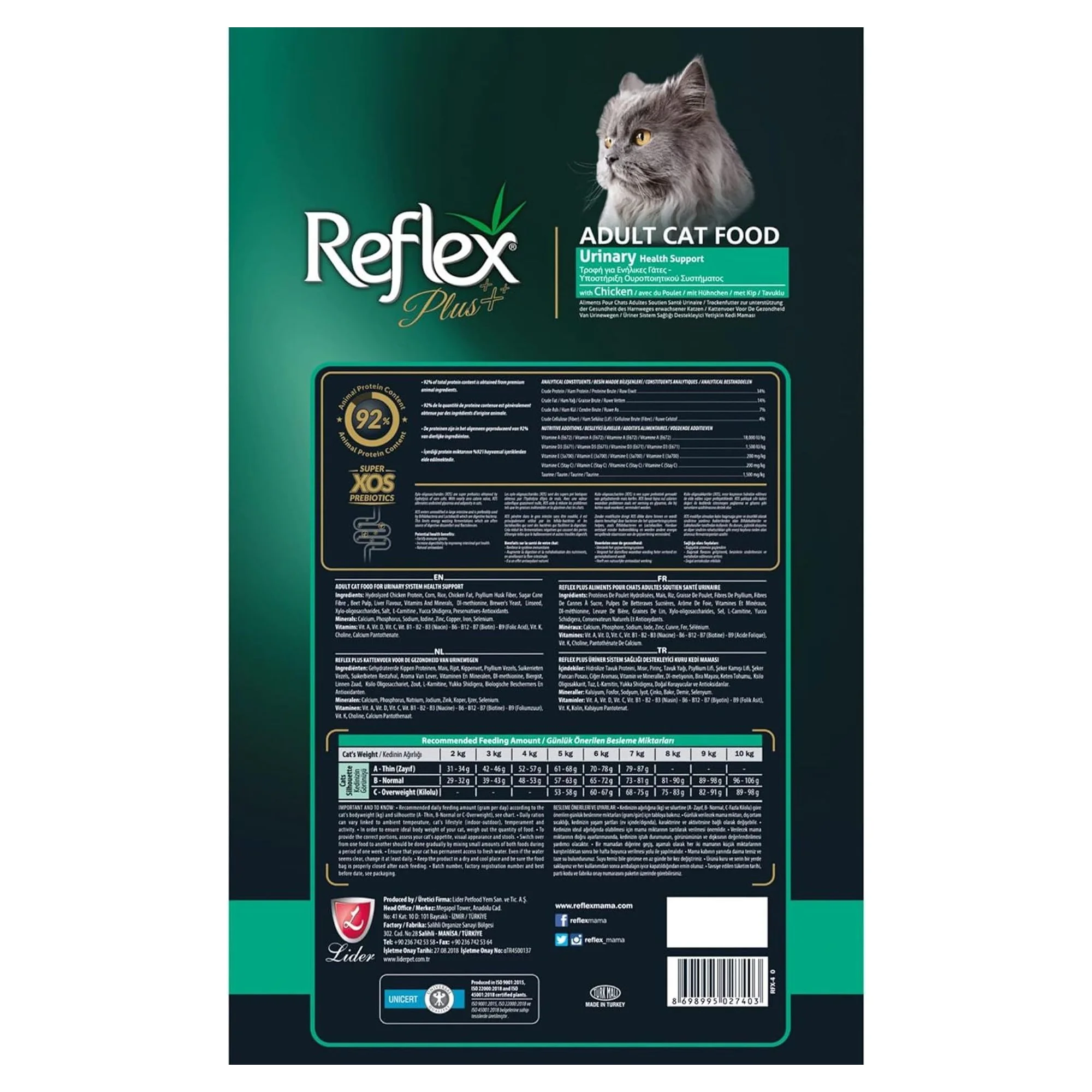 Reflex Plus Urinary Tavuklu Yetişkin Kedi Kuru Maması 1.5 KG — Normal, 1.5 kg — Görsel 5