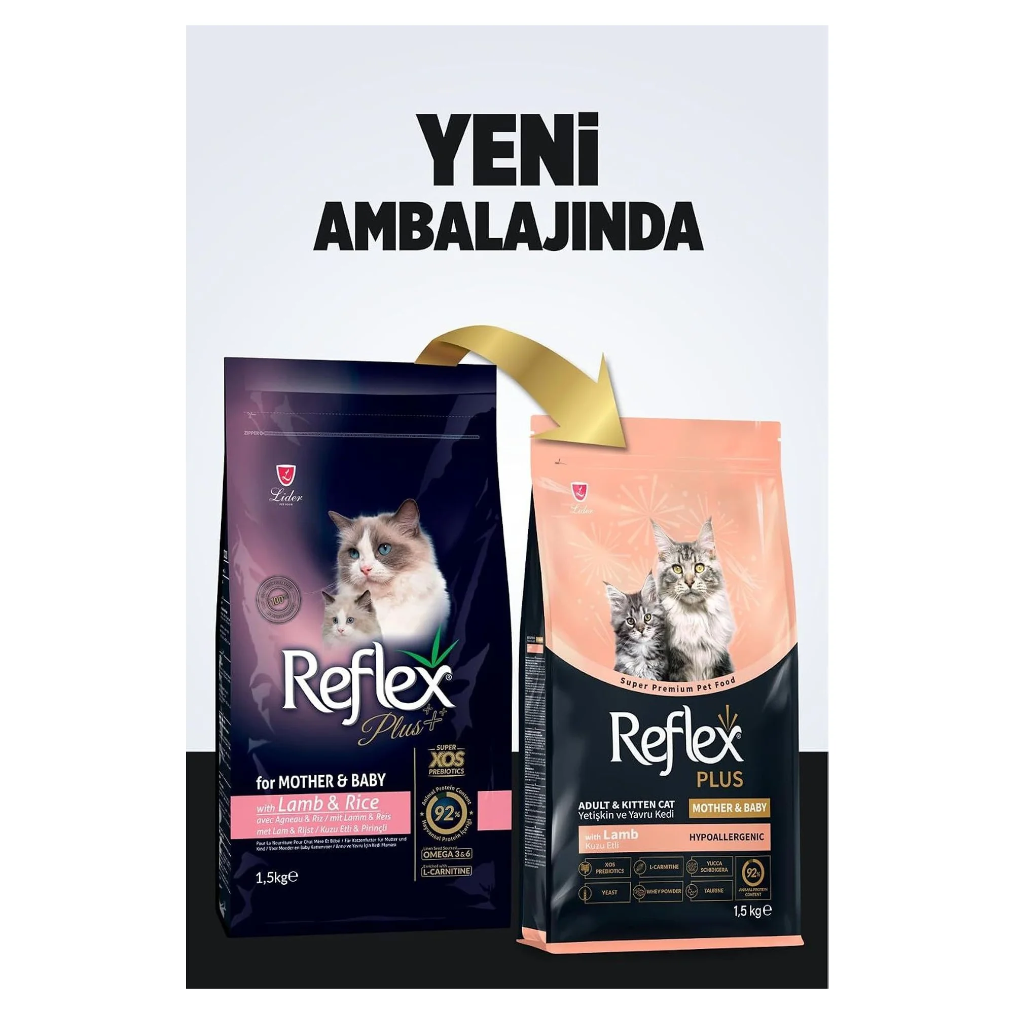 Reflex Plus Kuzu&Pirinç Anne&Bebek Kedi Kuru Maması 1.5 KG — Normal, 1.5 kg — Görsel 2