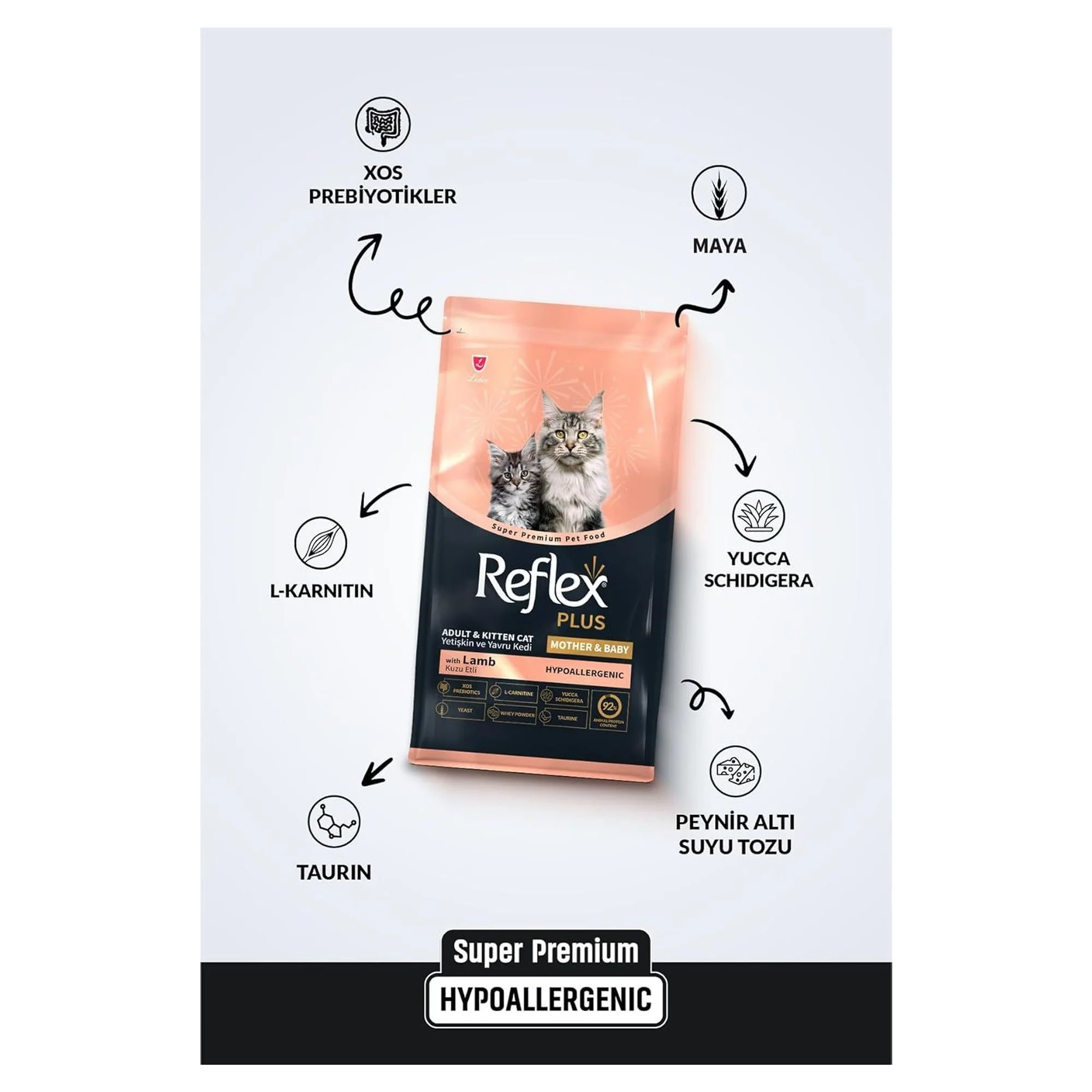 Reflex Plus Kuzu&Pirinç Anne&Bebek Kedi Kuru Maması 1.5 KG — Normal, 1.5 kg — Görsel 3