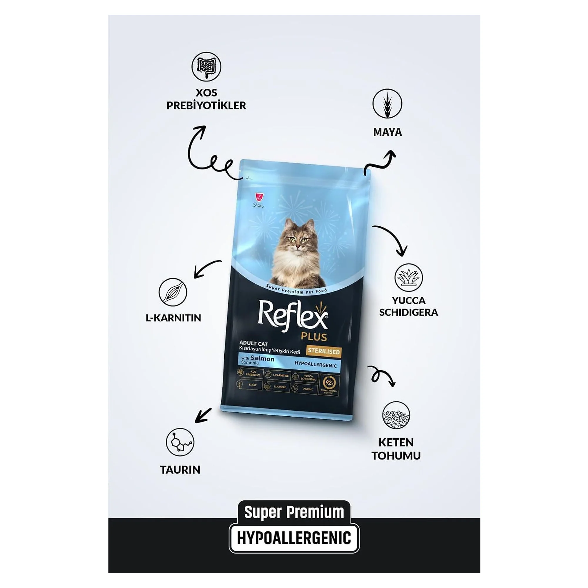Reflex Plus Somonlu Yetişkin Kısırlaştırılmış Kedi Kuru Maması 8 KG — 8.1 kg — Görsel 3