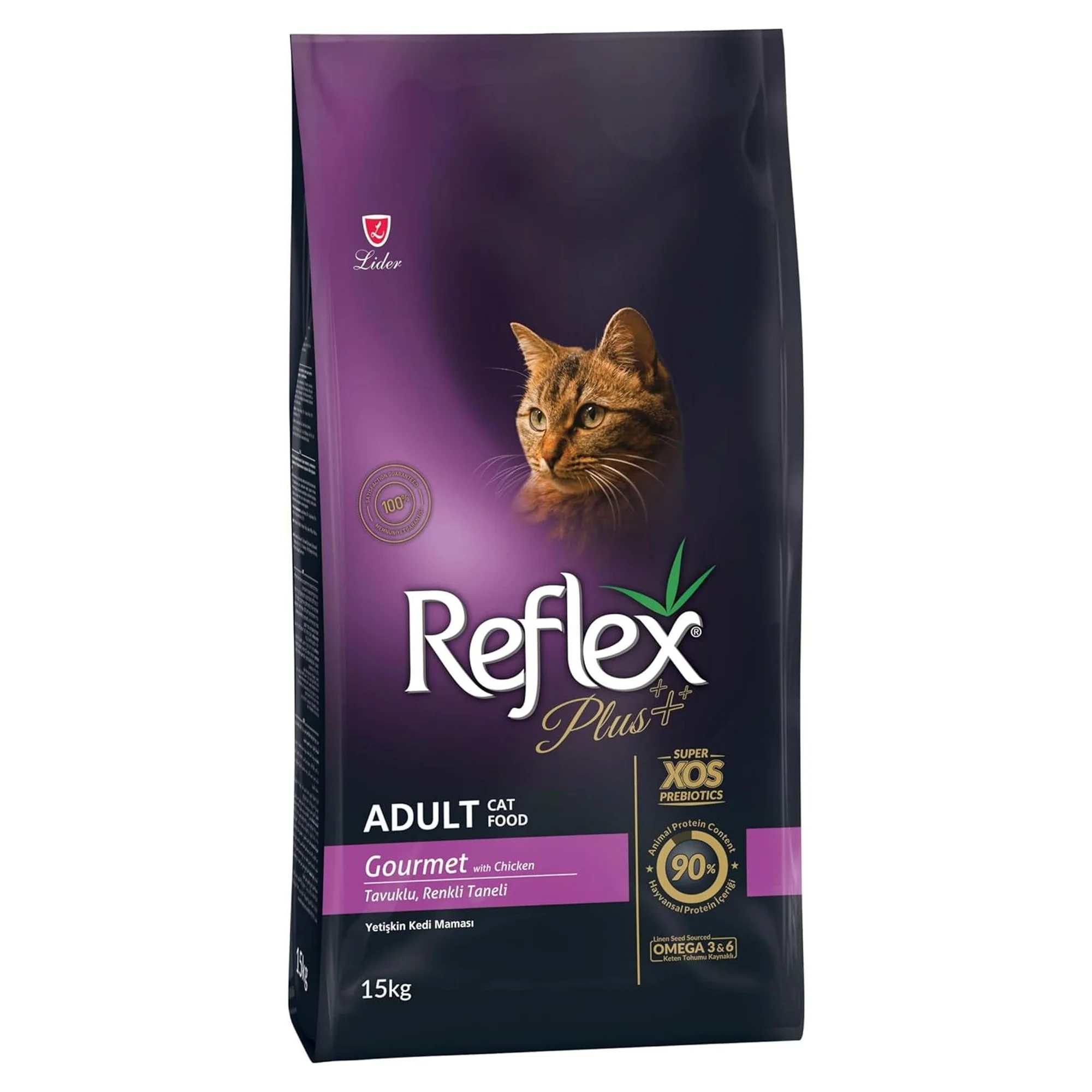 Reflex Plus Gourmet Tavuklu Renkli Yetişkin Kedi Maması 15 KG