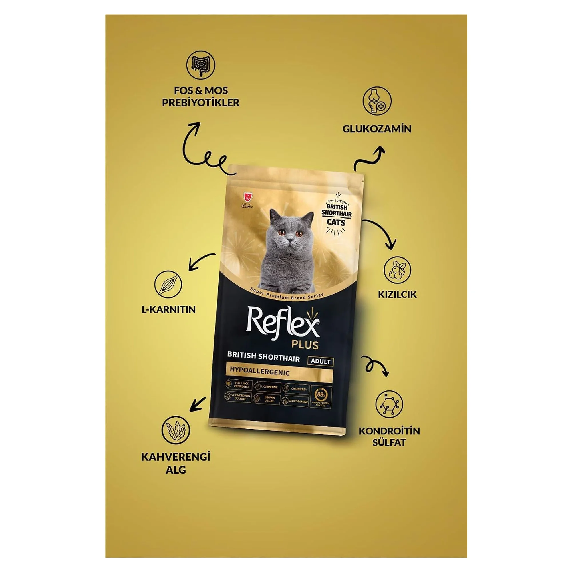 Reflex Plus British Shorthair Yetişkin Kedi Maması 1.5 KG — Normal, 1.6 kg — Görsel 3