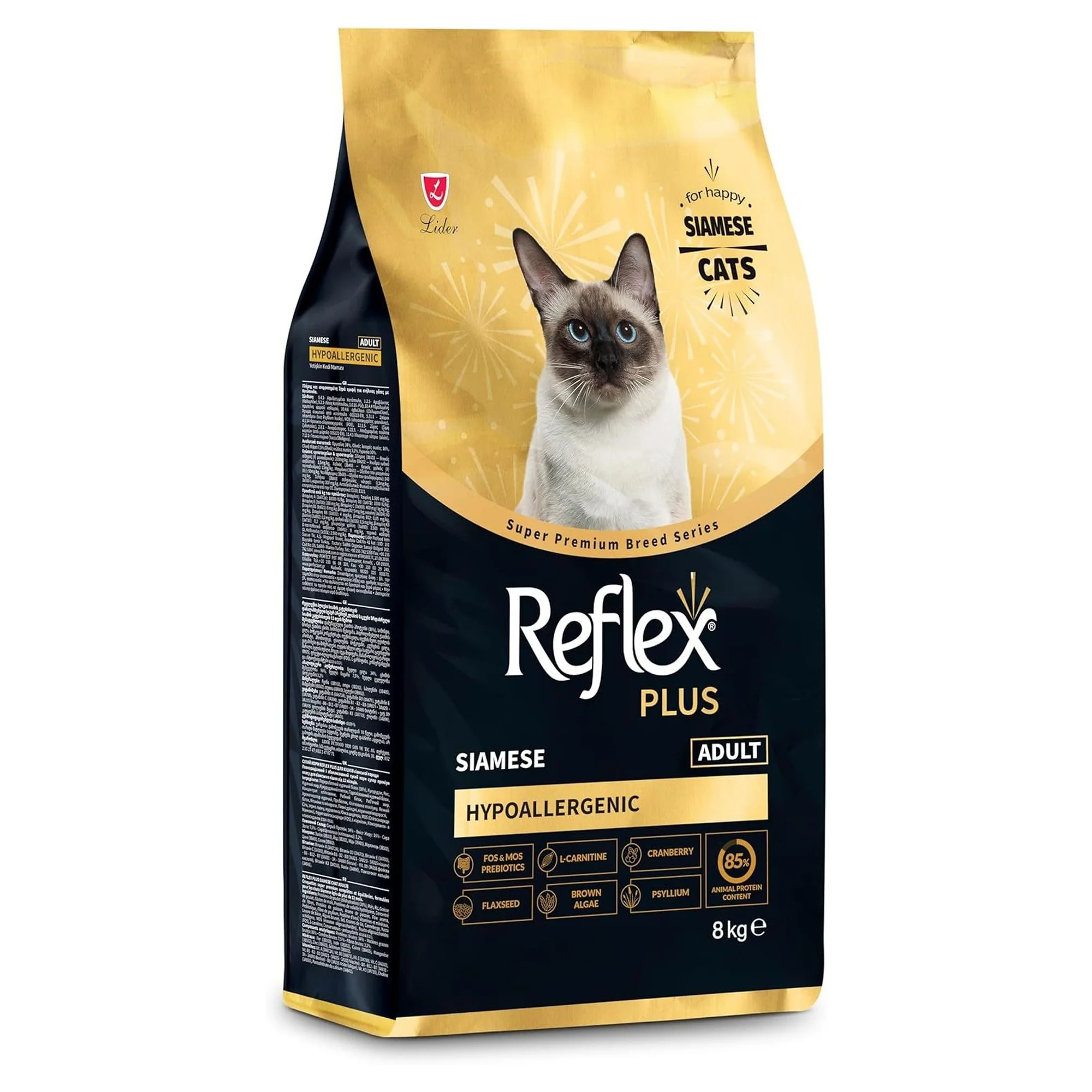 Reflex Plus Hipoalerjenik Siamese Yetişkin Kedi Maması 8 KG