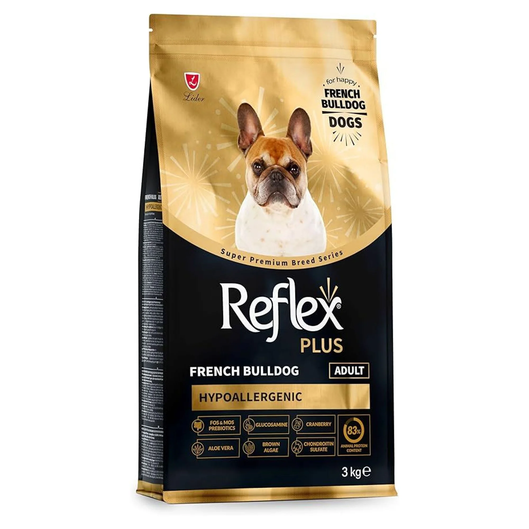 Reflex Plus French Bulldog Yetişkin Köpek Maması 3 KG