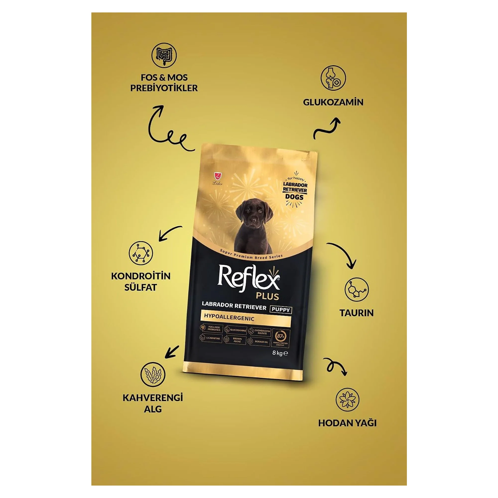Reflex Plus Hipoalerjenik Labrador Retriever Yavru Köpek Maması 8 KG — Normal, 8.1 kg — Görsel 3