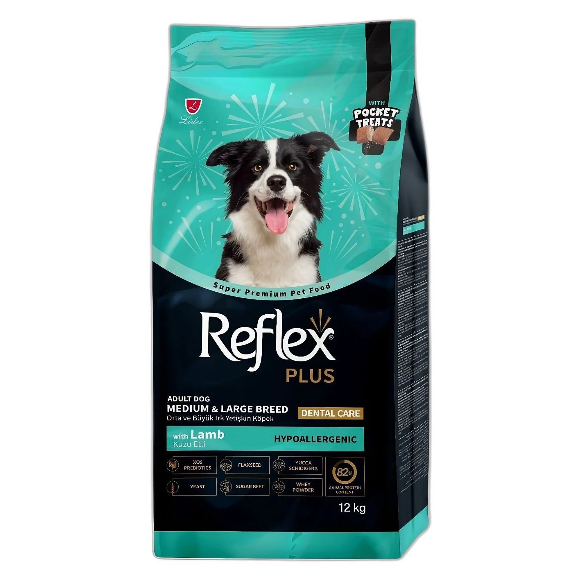 Reflex Plus Hipoalerjenik Dental Care Kuzu Etli Orta ve Büyük Irk Yetişkin Köpek Maması 12kg