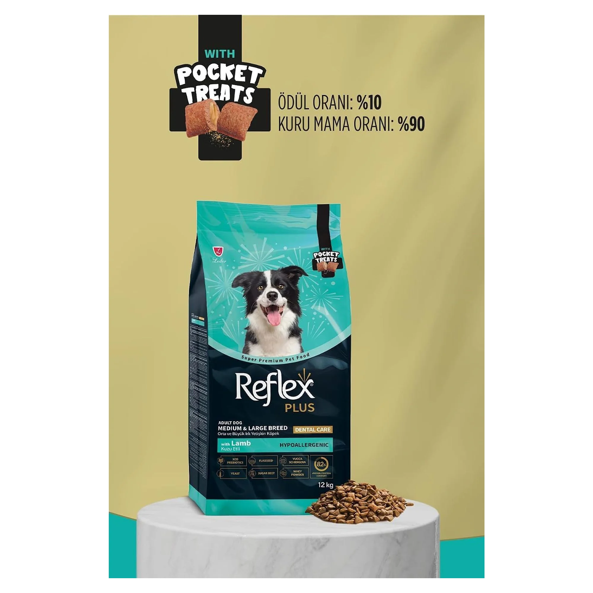 Reflex Plus Hipoalerjenik Dental Care Kuzu Etli Orta ve Büyük Irk Yetişkin Köpek Maması 12kg — Hassas Sindirim, 12.1 kg — Görsel 2