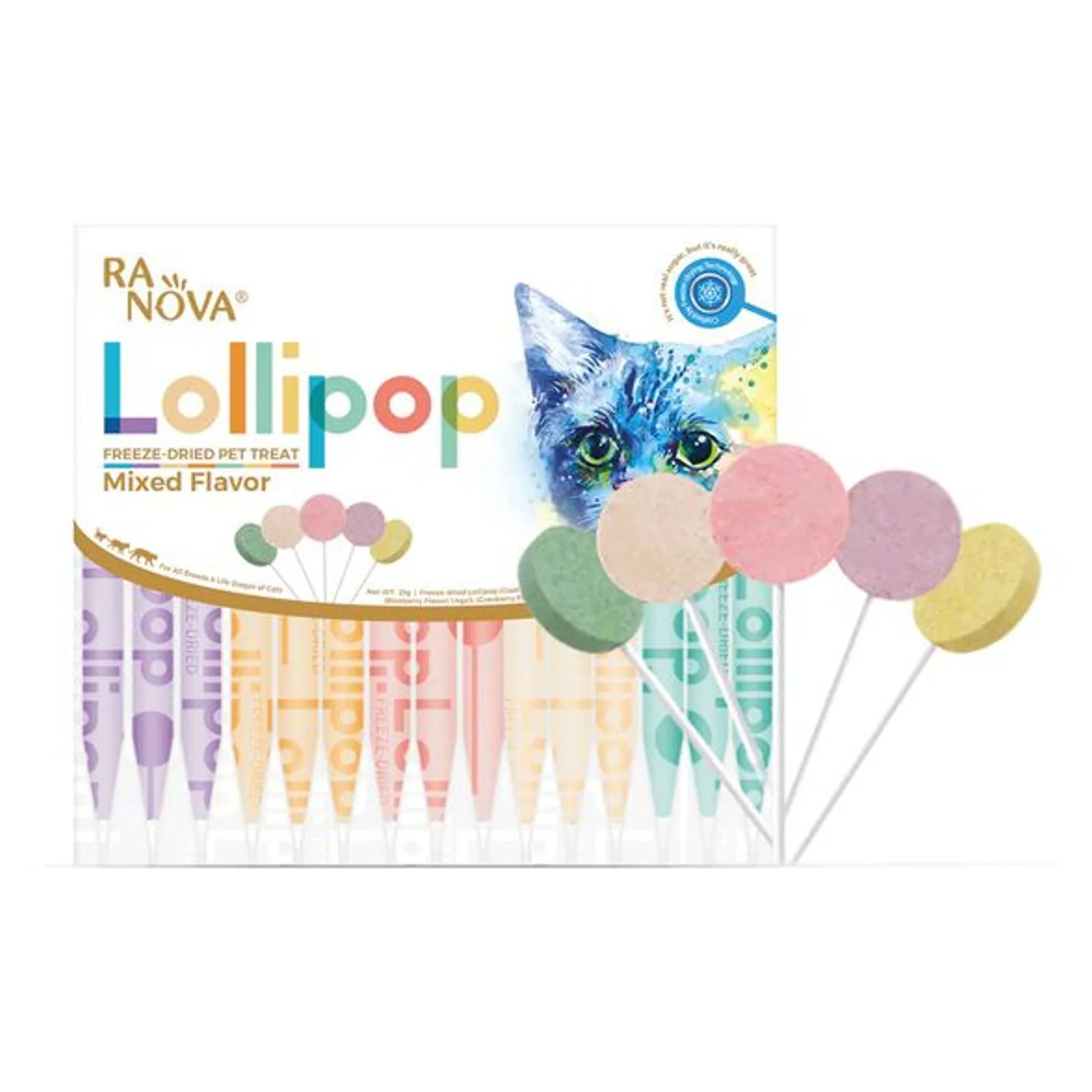 Ranova Ranova Kediler için Karışık Lezzetli Lolipop 15x1.4G