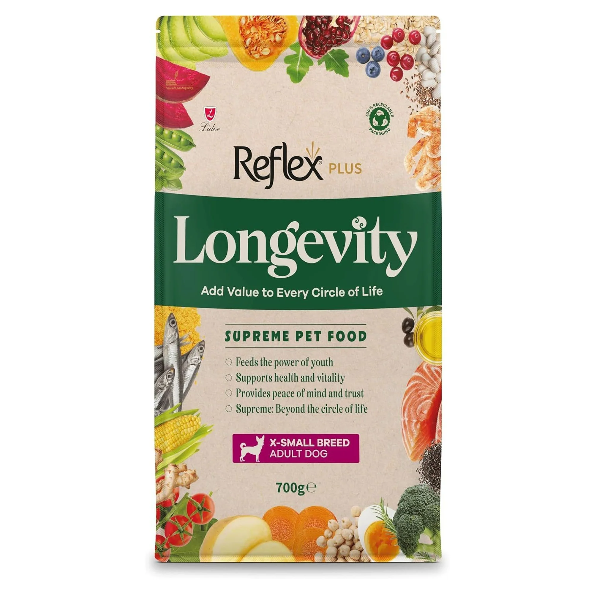 Reflex Plus Longevity Hipoalerjenik Çok Küçük Irk Yetişkin Köpek Maması 700 G