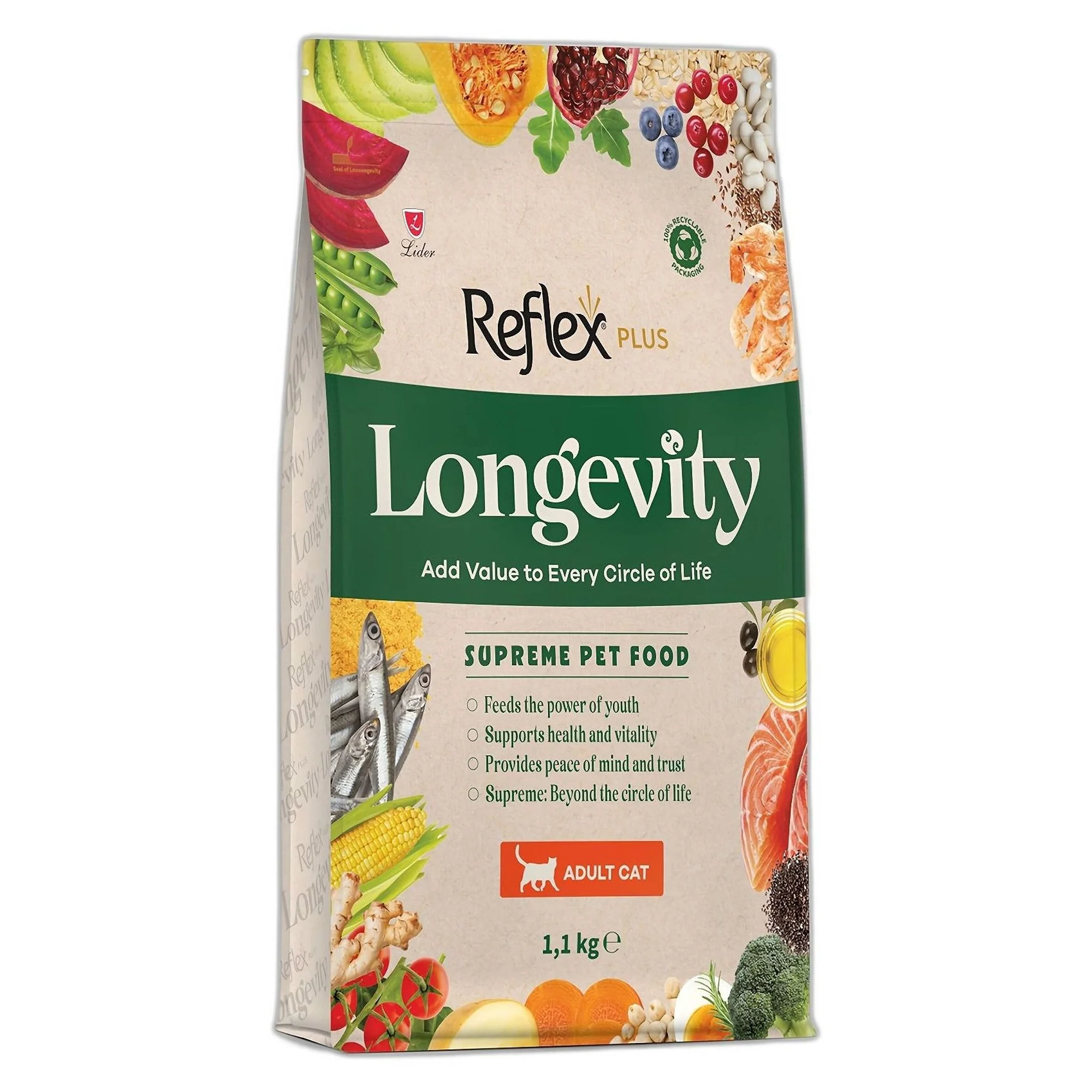 Reflex Plus Longevity Hipoalerjenik Yetişkin Kedi Maması 1.1 KG