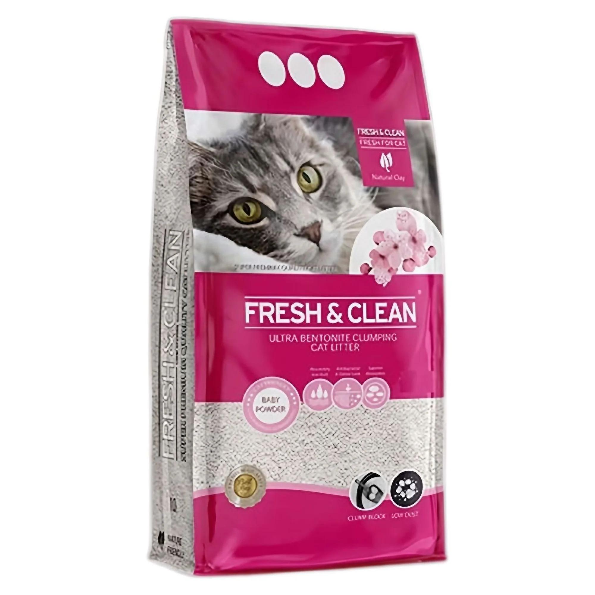 Fresh & Clean Fresh&Clean Bebek Pudrası Kokulu Bnetonit Kedi Kumu 5L