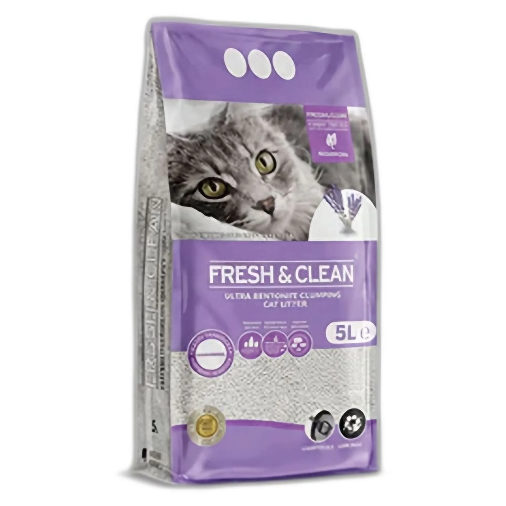 Fresh & Clean Fresh&Clean Lavanta Kokulu Bentonit Kedi Kumu 5L