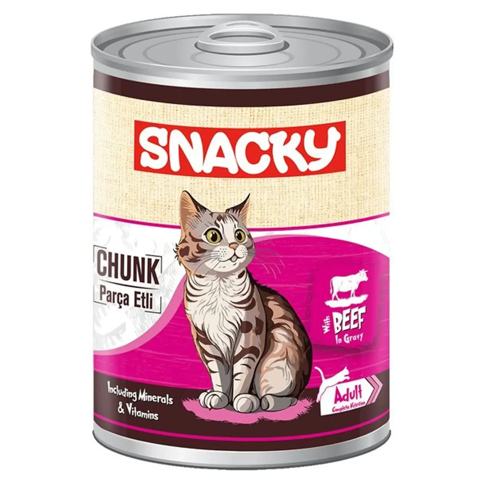 Snacky Snacky Chunk Sığır Etli Yetişkin Kedi Konservesi 400 G