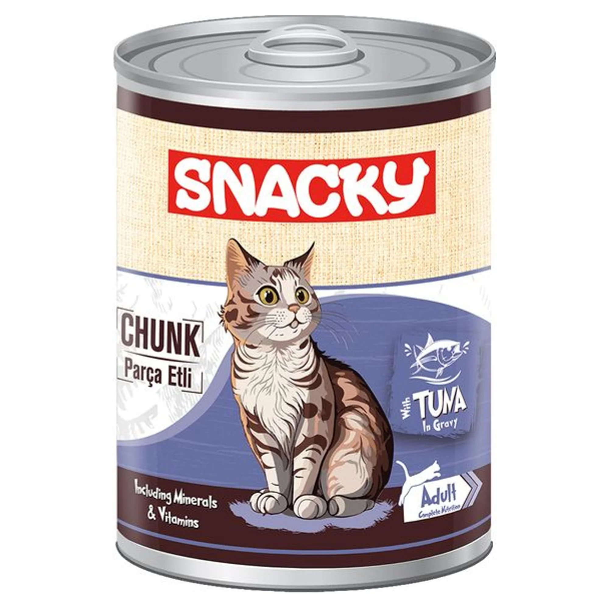 Snacky Snacky Chunk Ton Balıklı Yetişkin Kedi Konservesi 400G