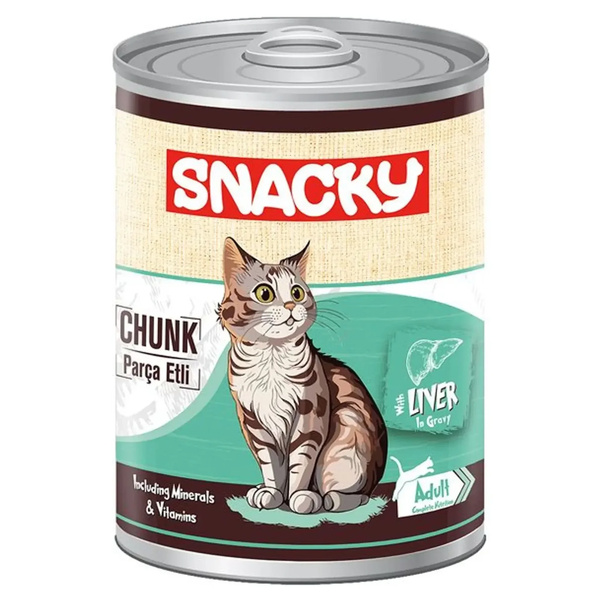 Snacky Snacky Chunk Ciğerli Yetişkin Kedi Konservesi 400G