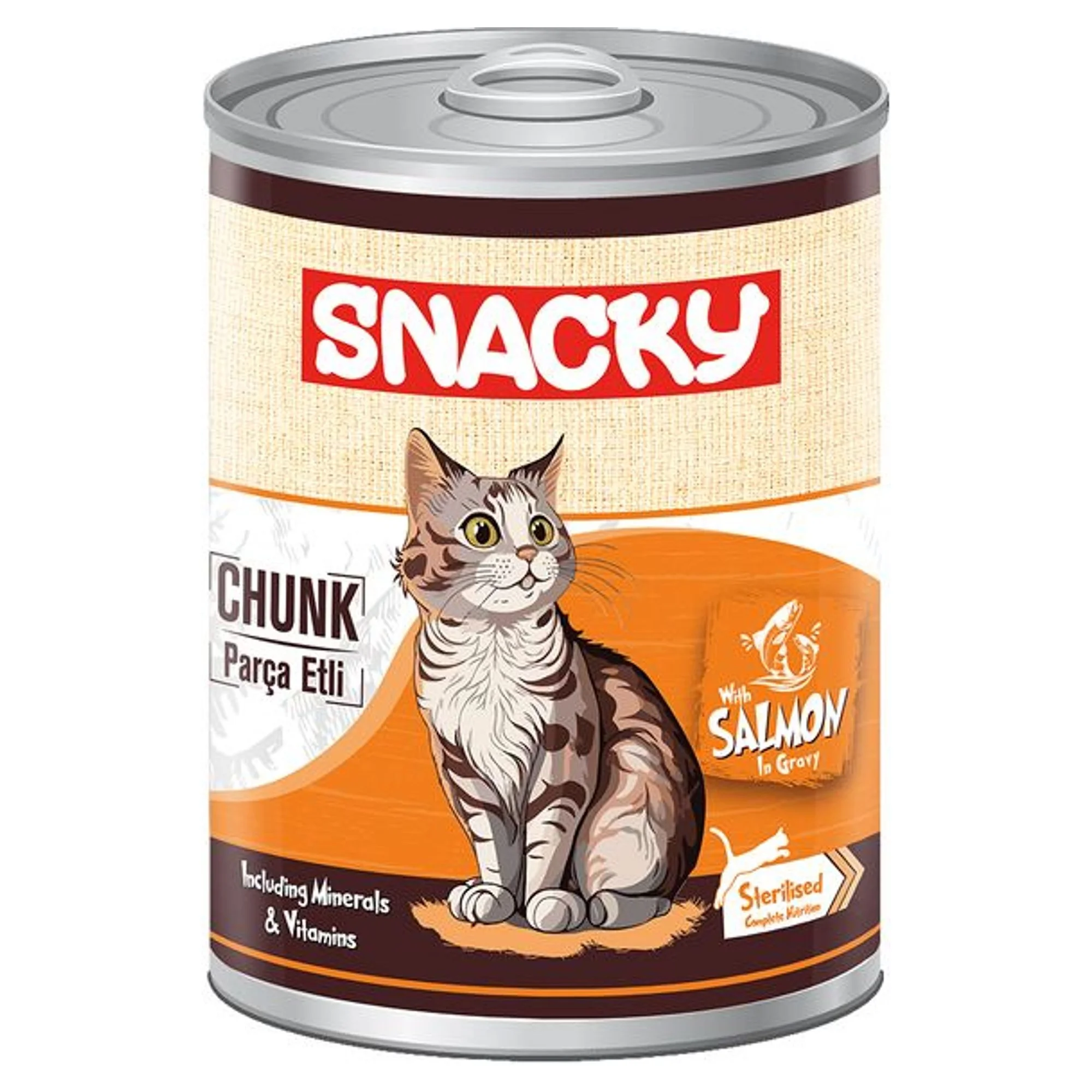 Snacky Snacky Chunk Steril Somonlu Kısırlaştırılmış Kedi Konservesi 400G