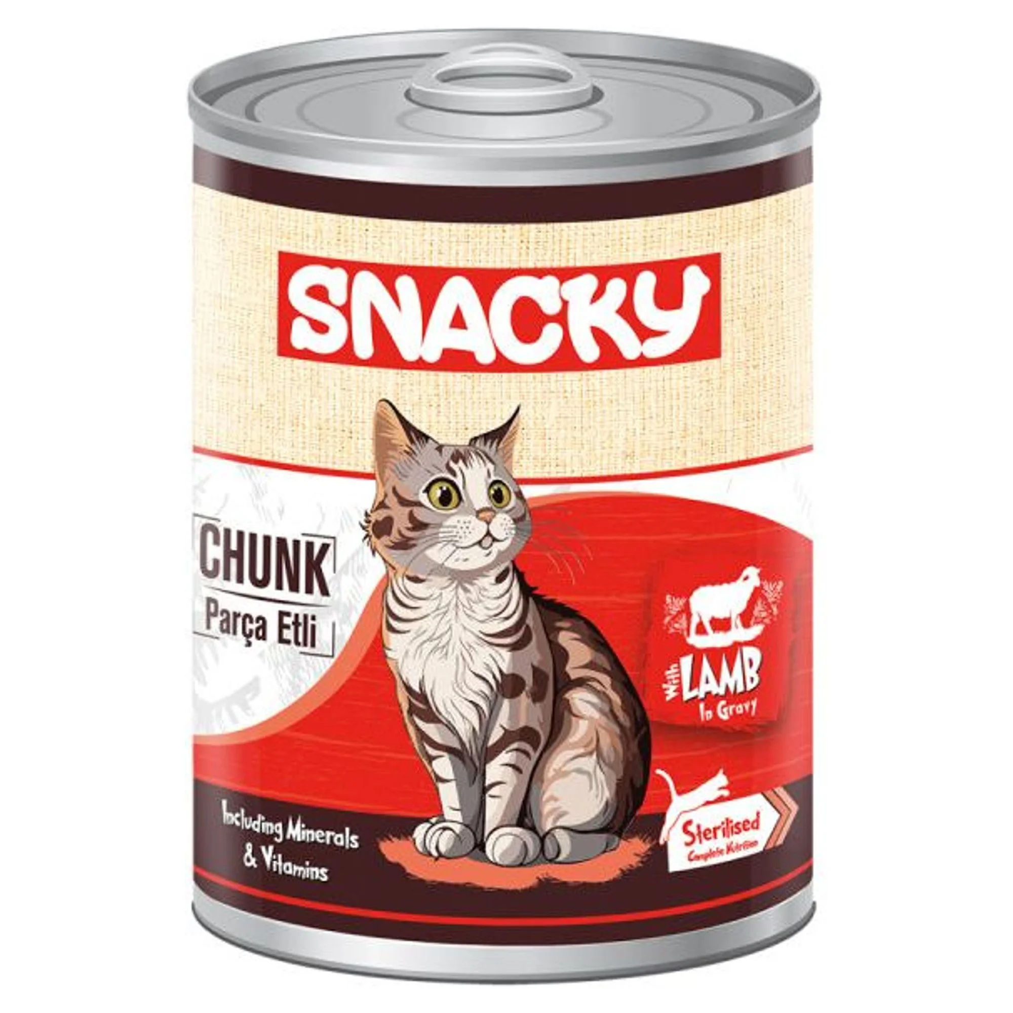 Snacky Snacky Chunk Kuzulu Sterilised Kedi Konservesi 400 G