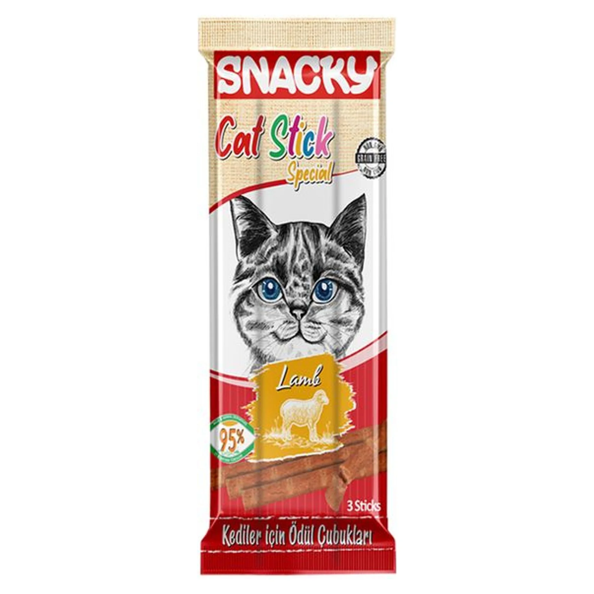 Snacky Snacky Kedi Stick Ödül Kuzulu 3x5G