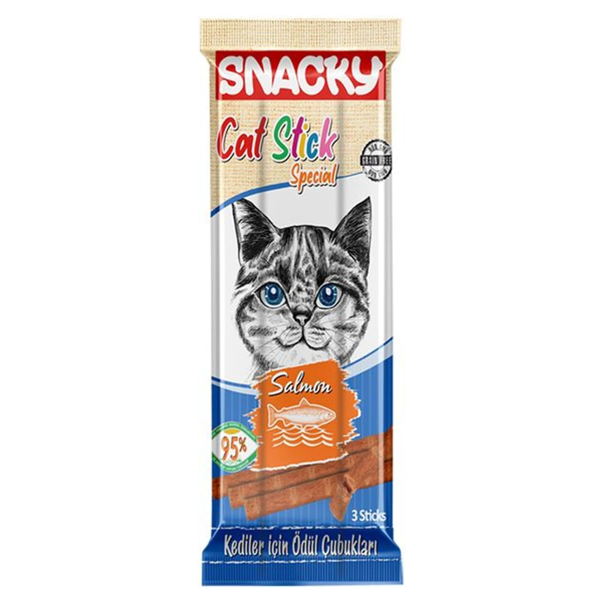 Snacky Snacky Kedi Stick Ödül Somonlu 3x5G